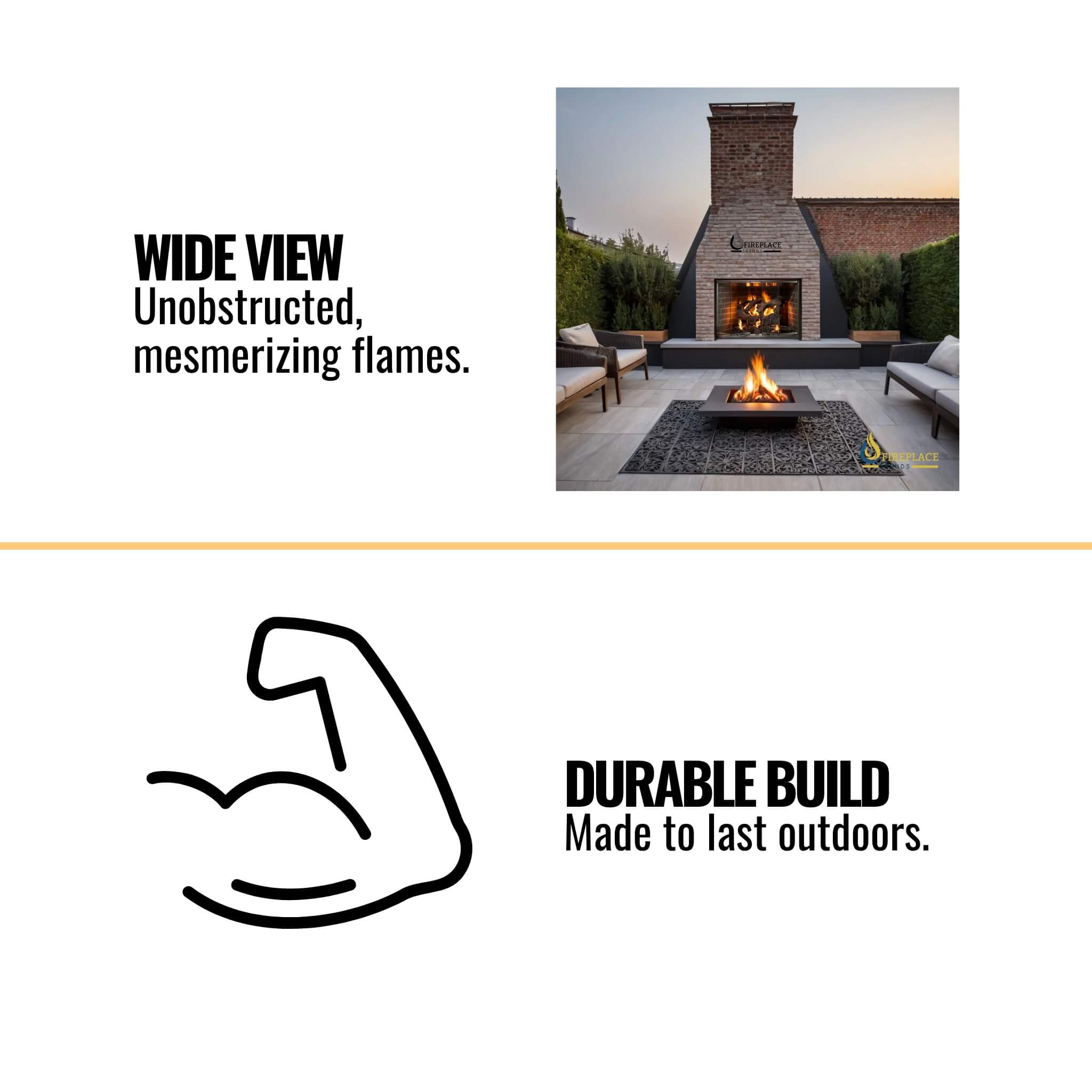 Majestic Cottagewood 42" Gray Refractory Outdoor Wood-Burning Fireplace [ODCTGWD-42/H] (SAK13958)