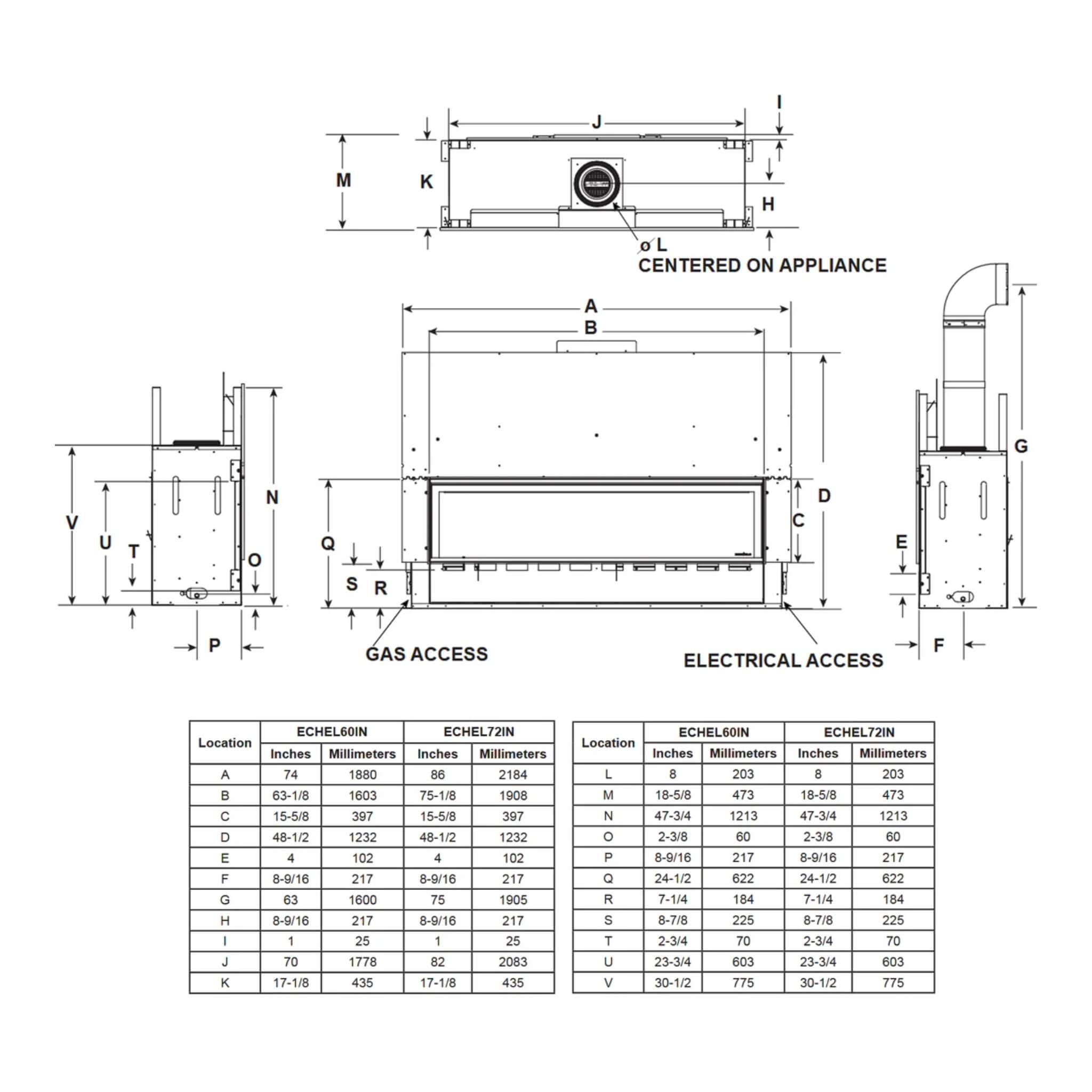 Majestic Echelon II 60" Linear Direct Vent Fireplace [ECHEL60IN-C] (SAK57214)