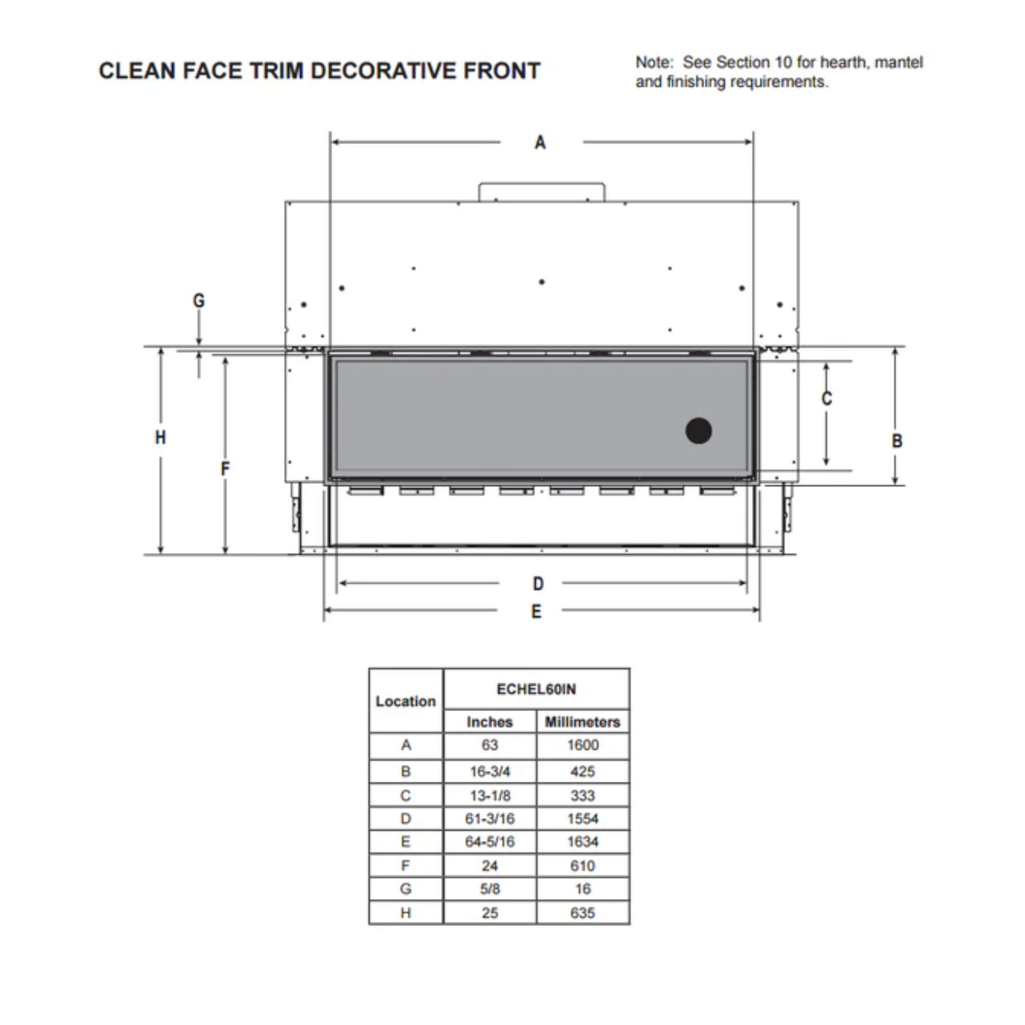 Majestic Echelon II 60" Linear Direct Vent Fireplace [ECHEL60IN-C] (SAK57214)