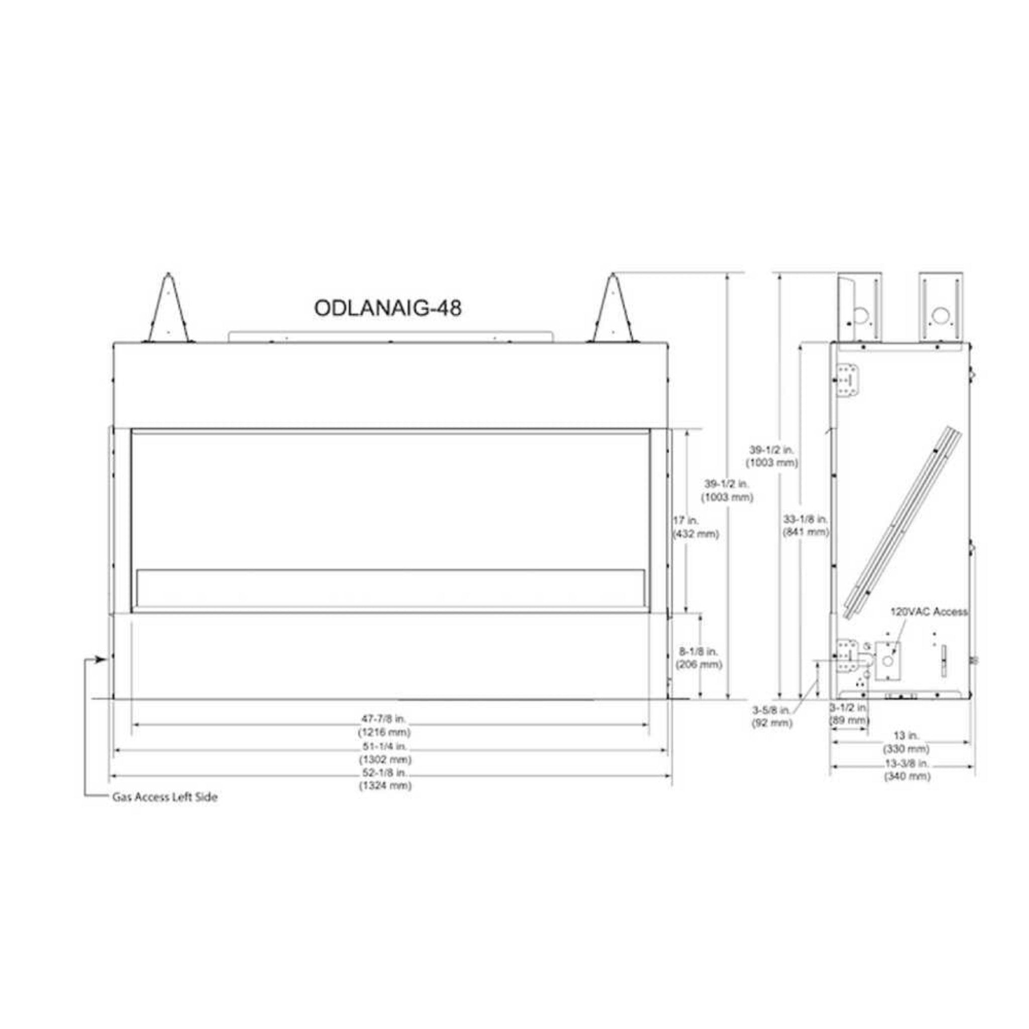 Majestic Lanai 48" Single Sided Linear Outdoor Gas Fireplace [ODLANAIG-48] (SAK95127)
