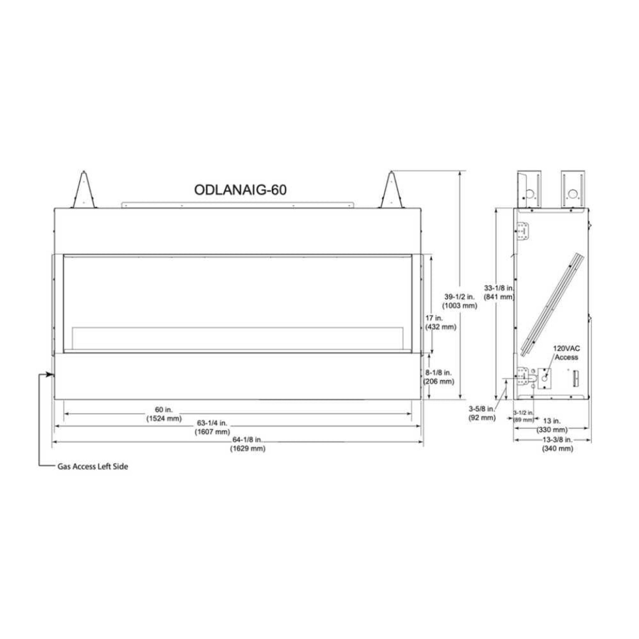 Majestic Lanai 48" Single Sided Linear Outdoor Gas Fireplace [ODLANAIG-48] (SAK95127)