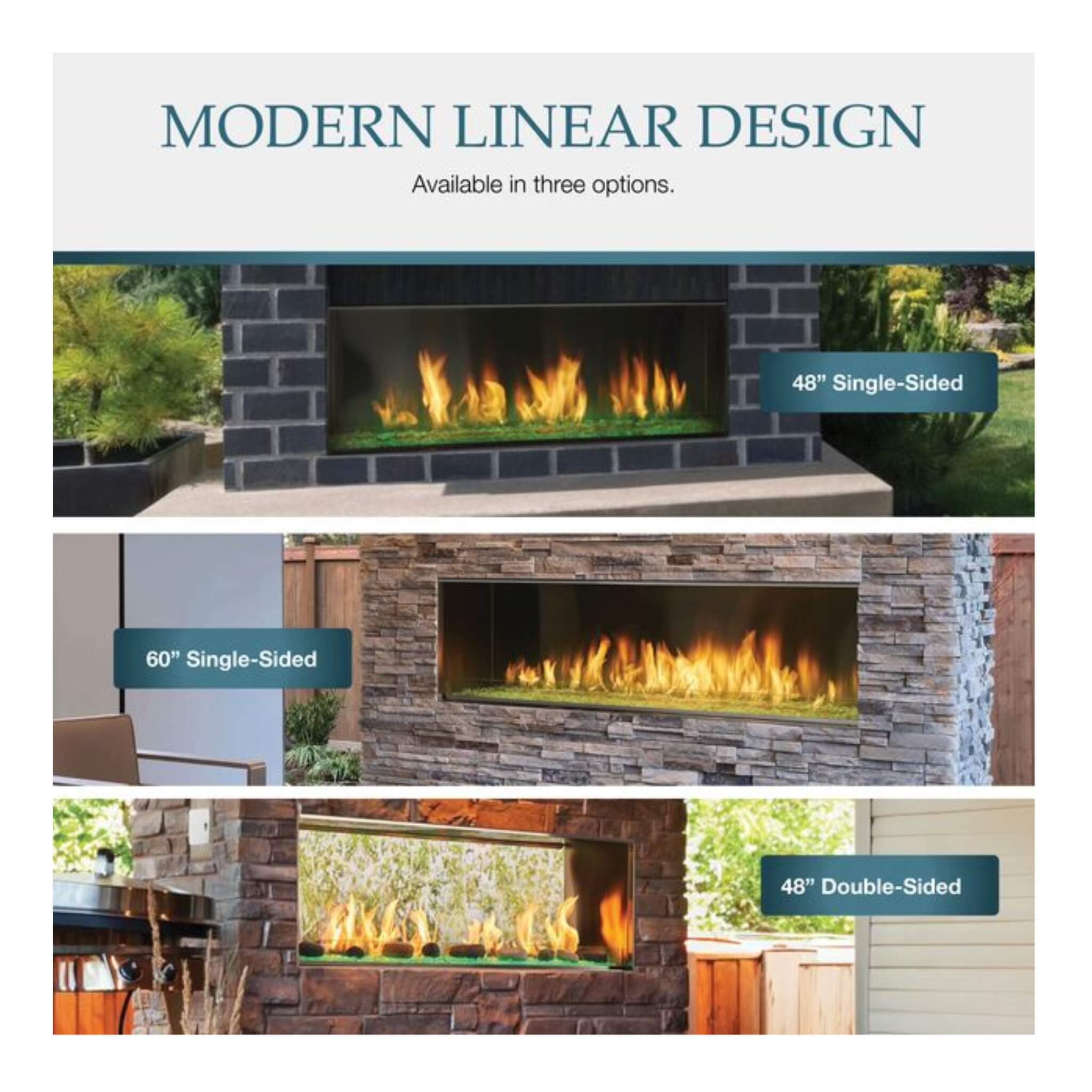 Majestic Lanai 48" Single Sided Linear Outdoor Gas Fireplace [ODLANAIG-48] (SAK95127)