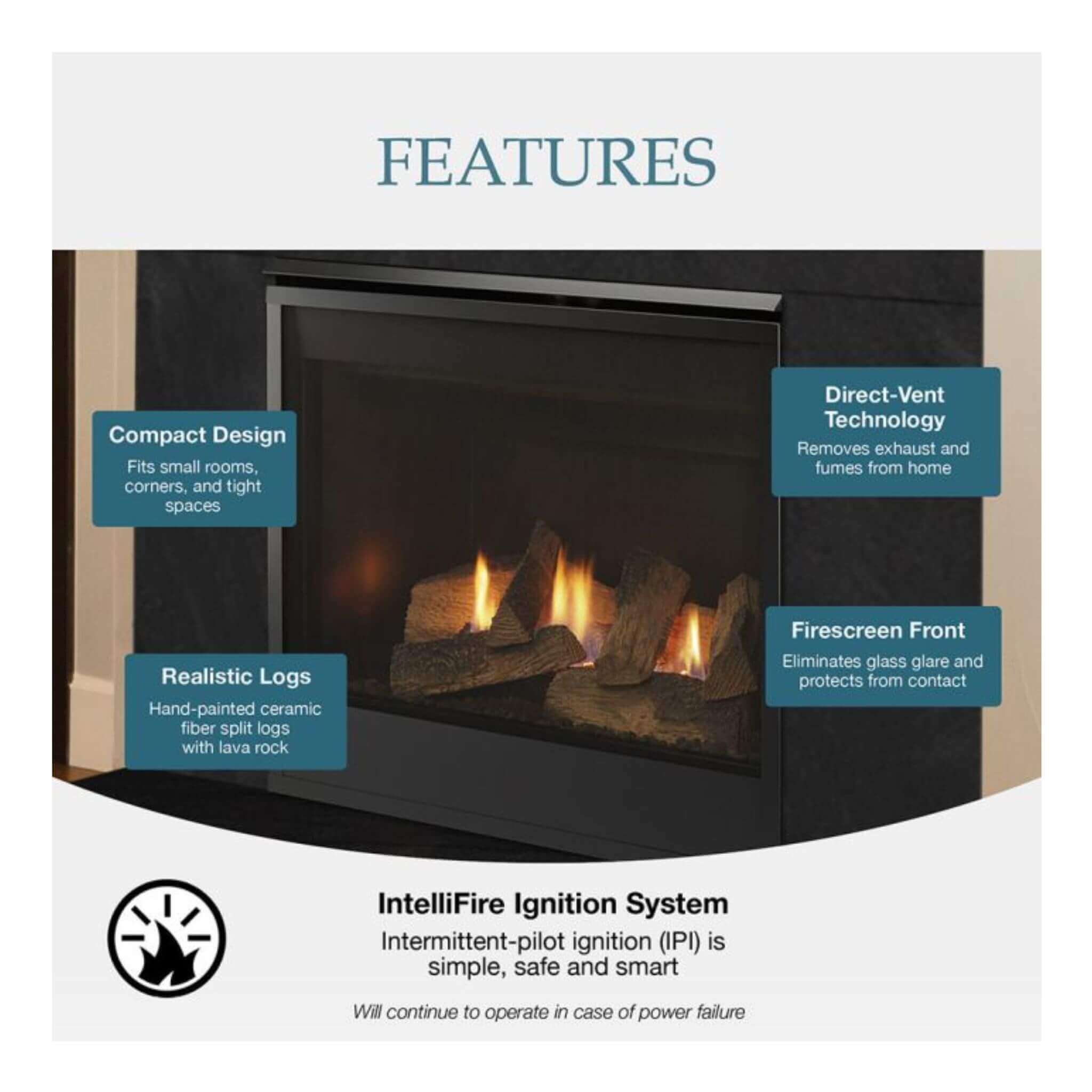 Majestic Mercury 32" Direct Vent Natural Gas Fireplace [MERC32IN] (SAK15031)
