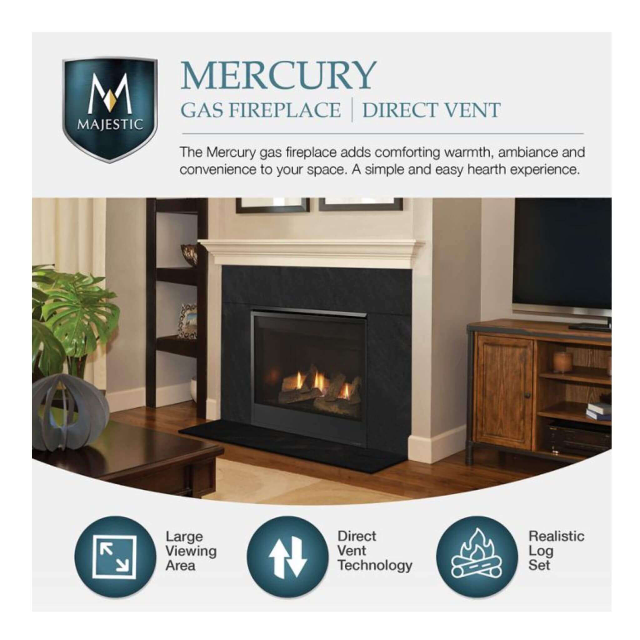 Majestic Mercury 32" Direct Vent Natural Gas Fireplace [MERC32IN] (SAK15031)