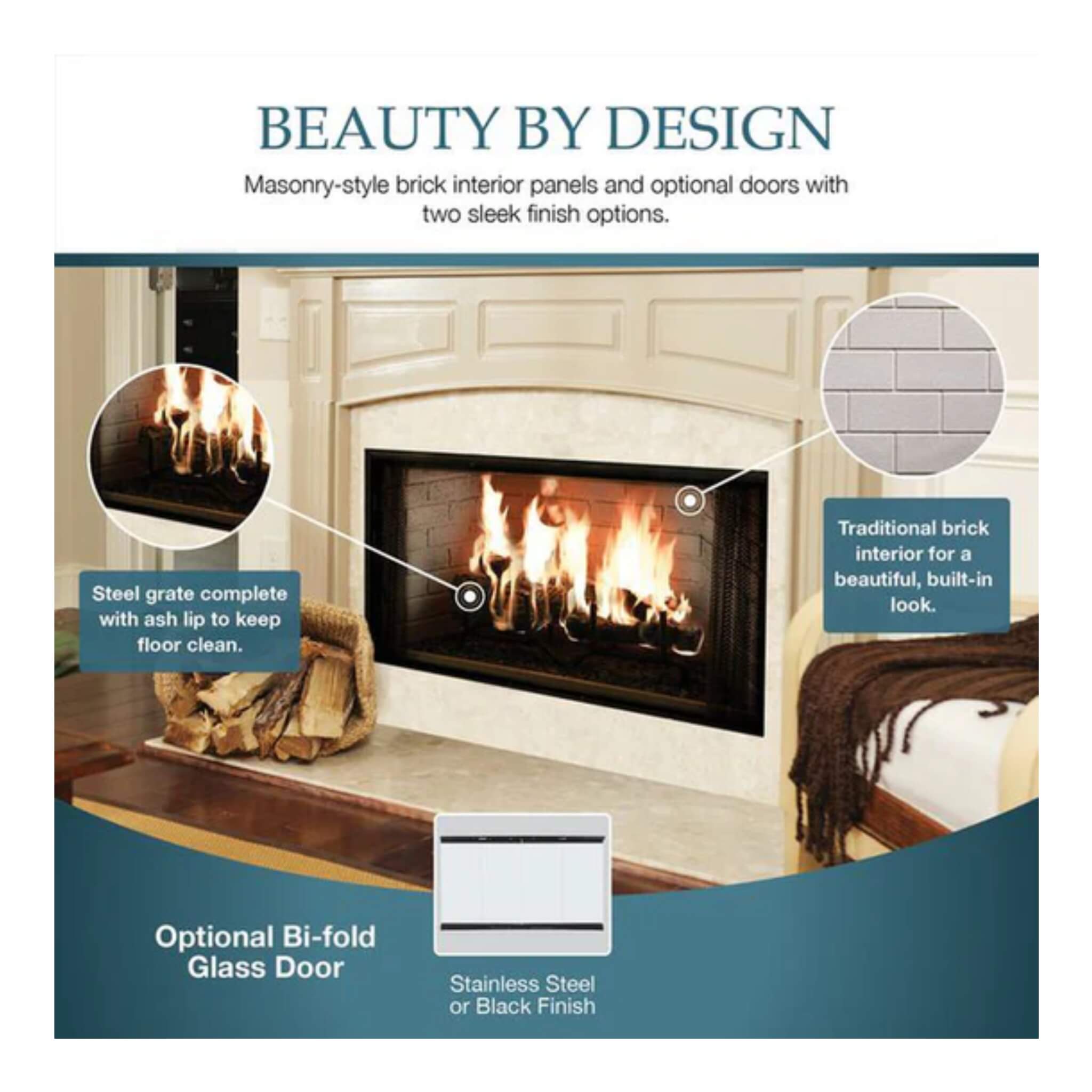 Majestic Royalton 42" Wood Burning Fireplace With Invisible Smoke Shield [BE42] (SAK14346)