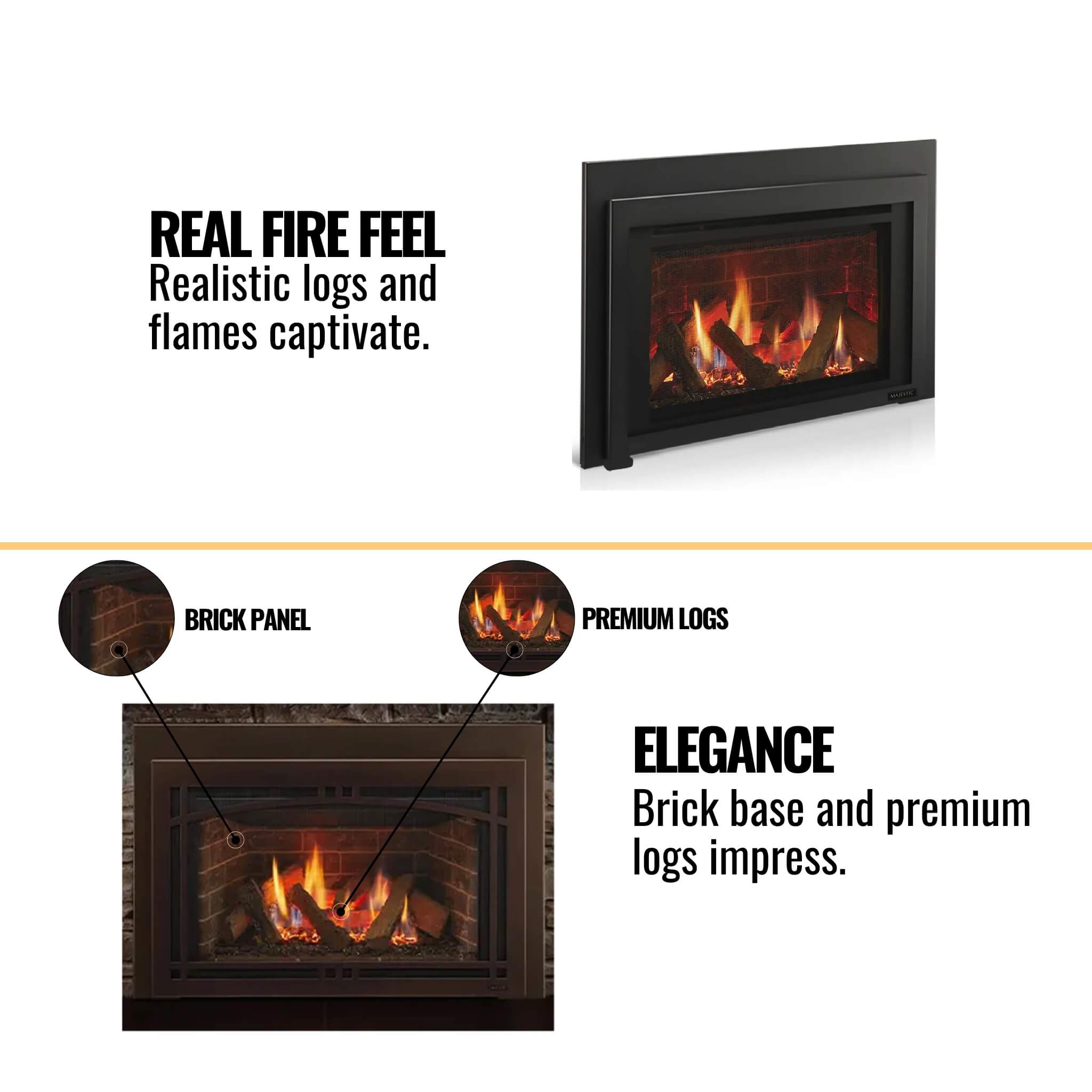 Majestic Ruby 30" Direct Vent Natural Gas Insert With Intellifire Touch Ignition [RUBY30IN] (SAK52891)