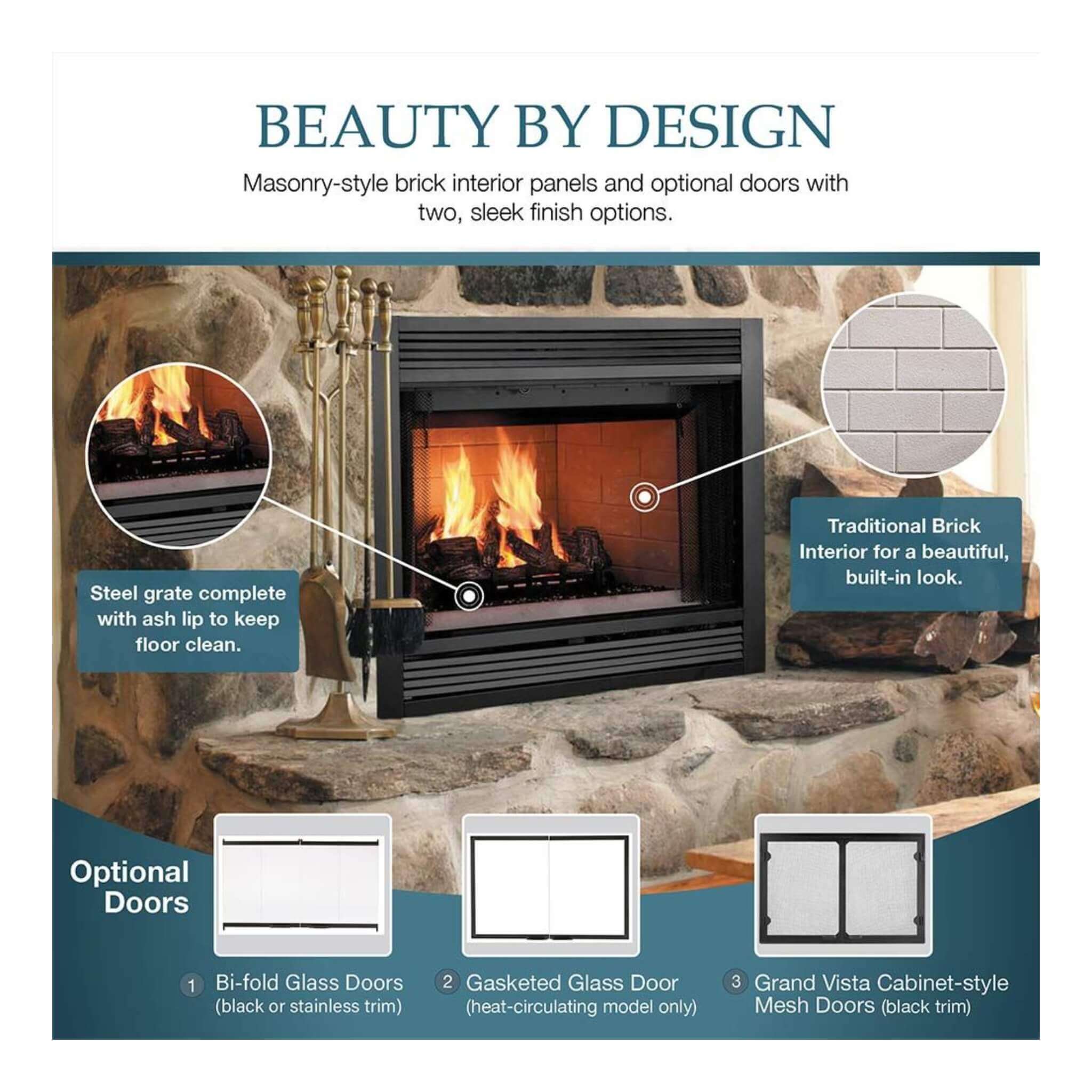 Majestic Sovereign 42" Black Wood Burning Fireplace [SA42R/C] (SAK59347)