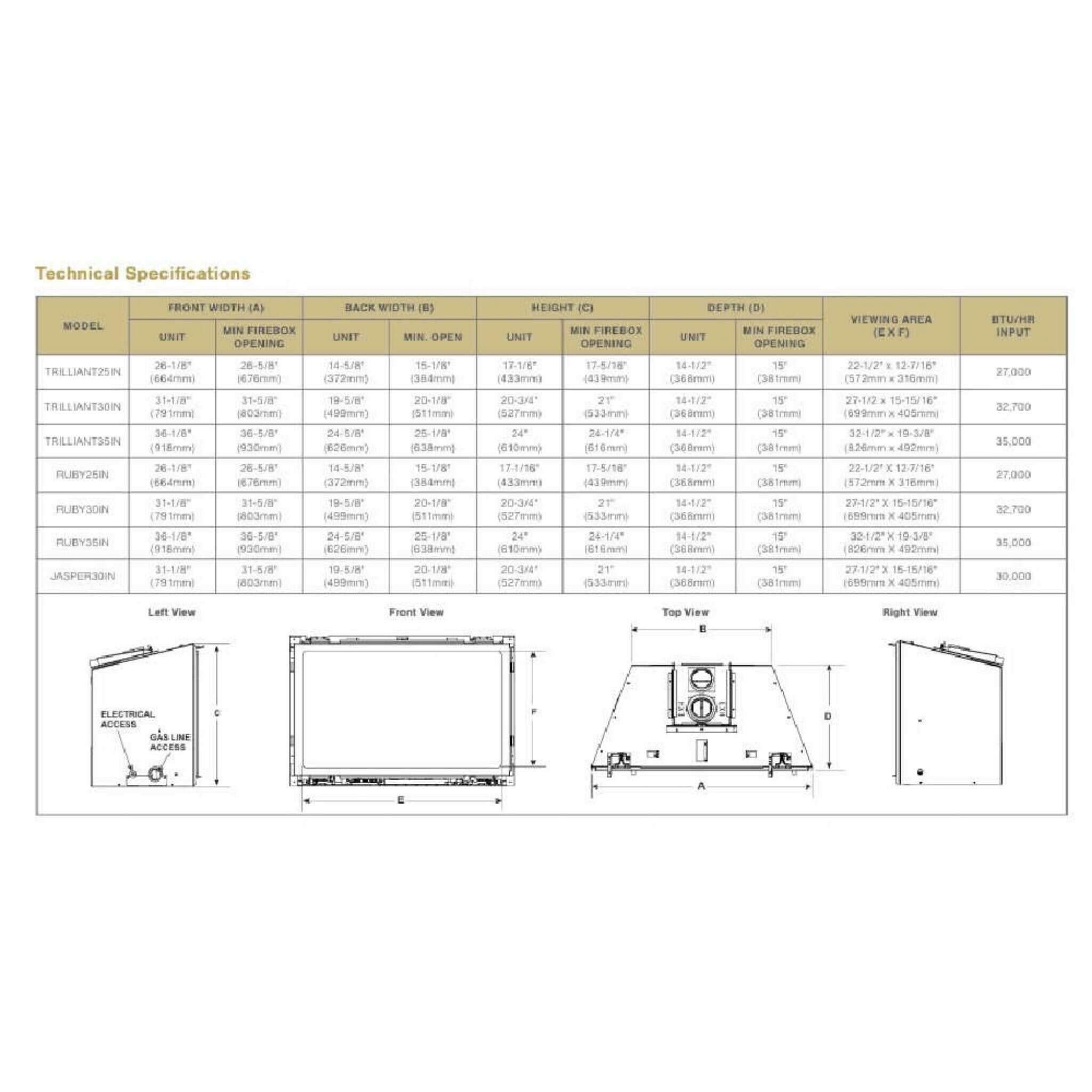 Majestic Trilliant 25" Direct Vent Gas Fireplace Insert [TRILLIANT25IN] (SAK95713)