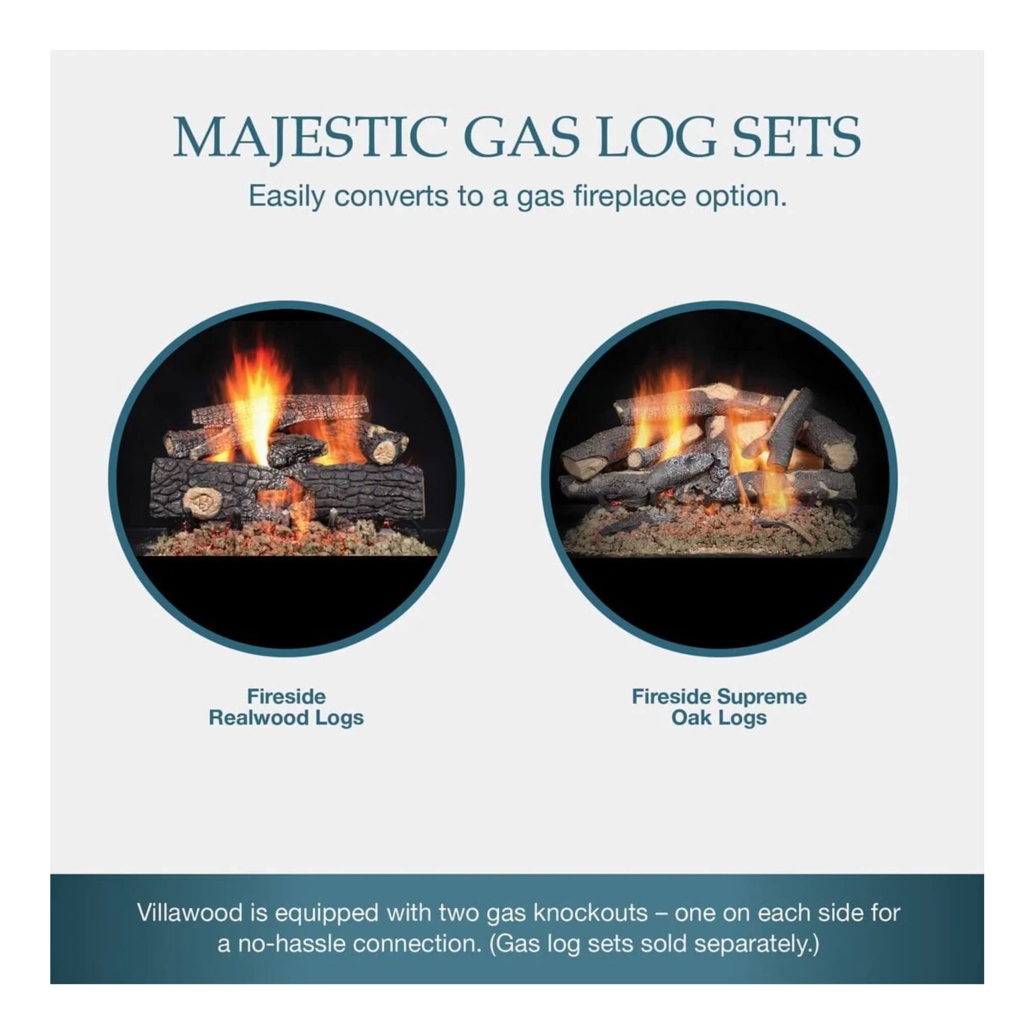 Majestic Villawood 42" Traditional Refractory Outdoor Wood Burning Fireplace [ODVILLA-42T-B] (SAK14358)