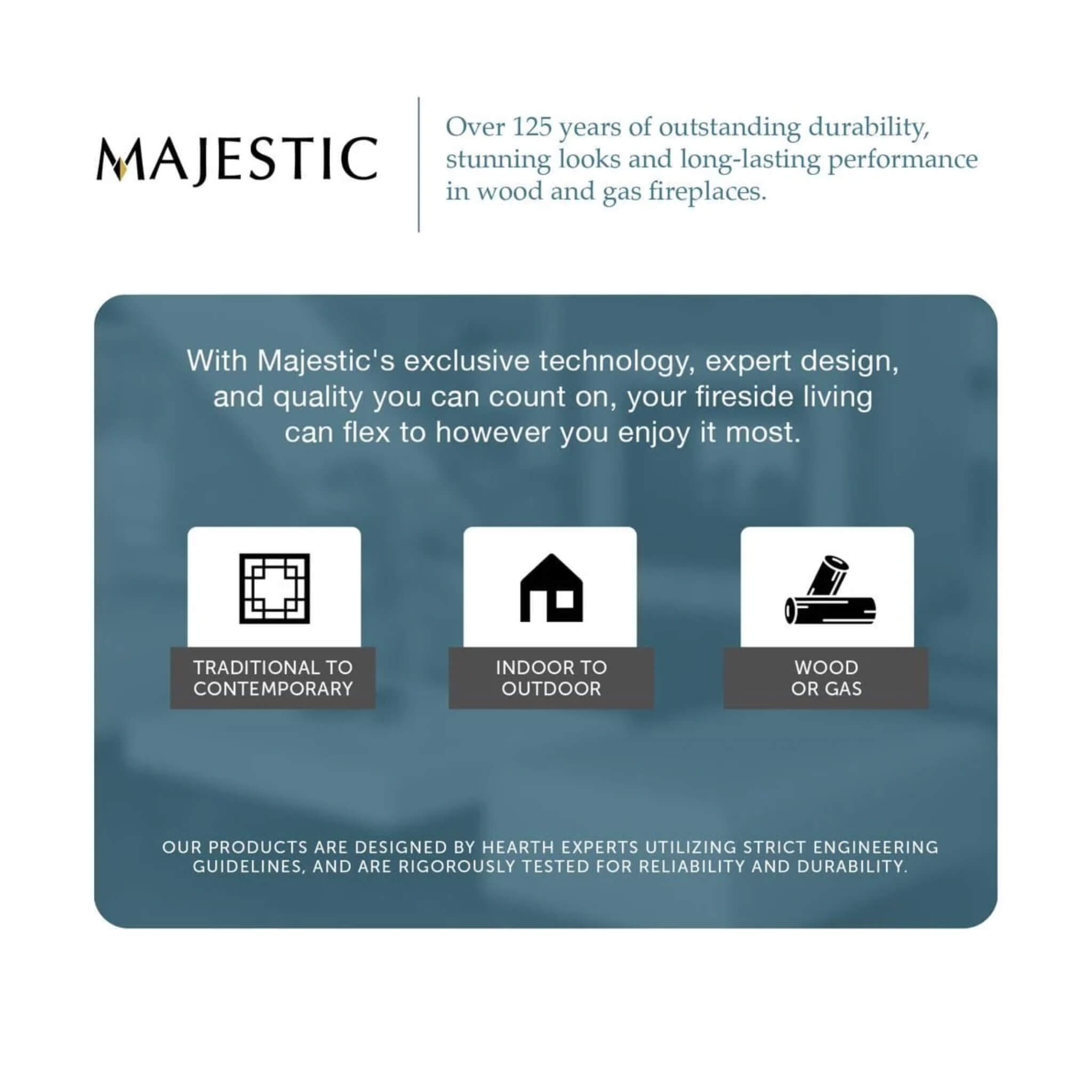 Majestic Villawood 42" Traditional Refractory Outdoor Wood Burning Fireplace [ODVILLA-42T-B] (SAK14358)