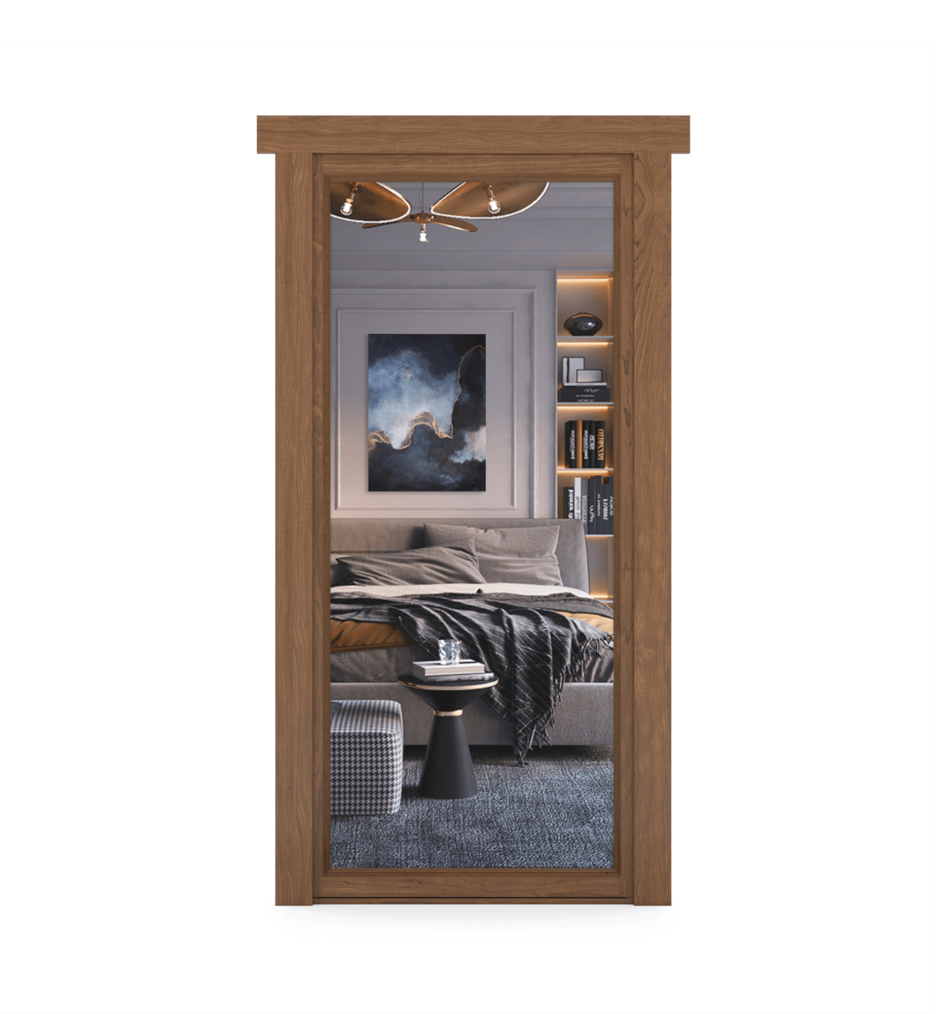 Hidden Maple Mirror Door
