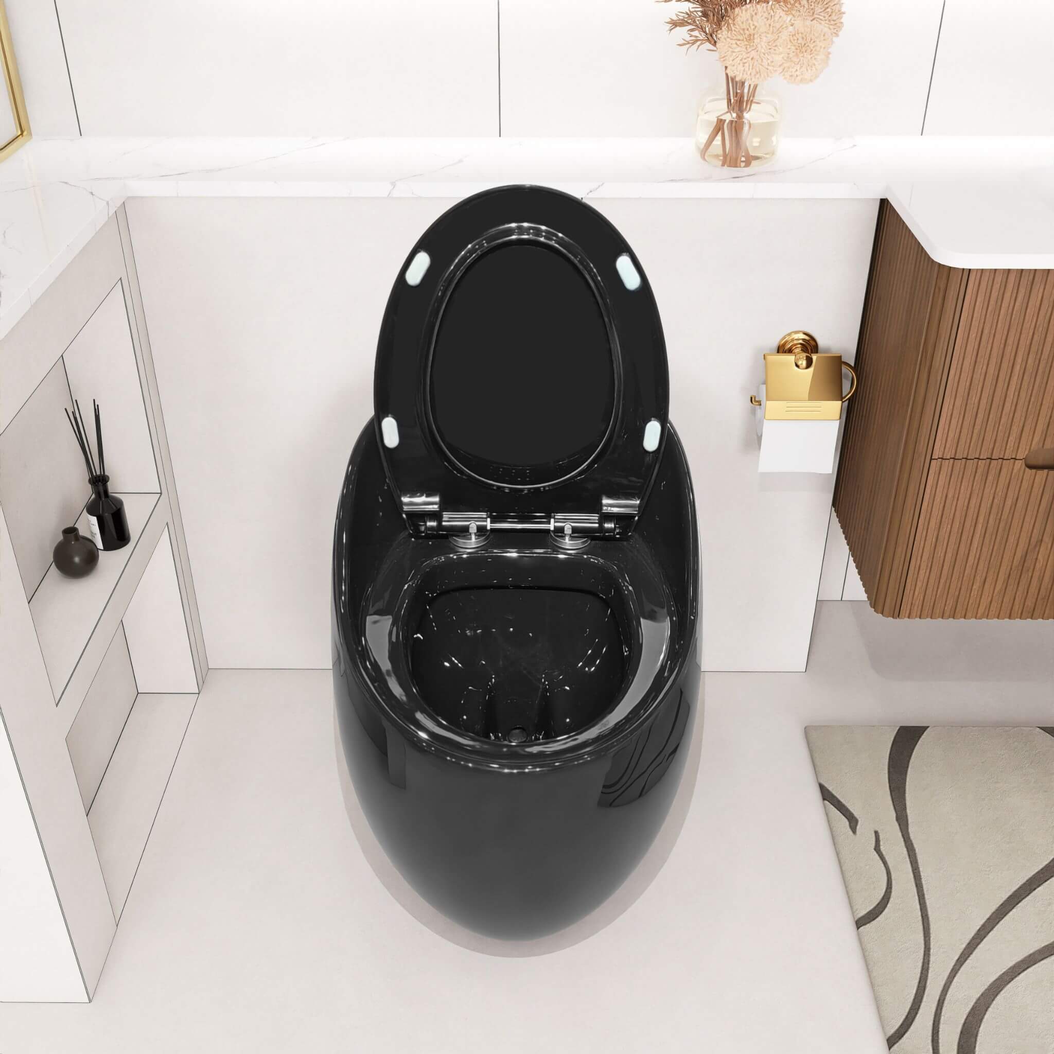 Nuvia Modern 1.28 GPF Single Flush 1-Piece Ceramic Egg-Shaped Toilet (SAK93341)