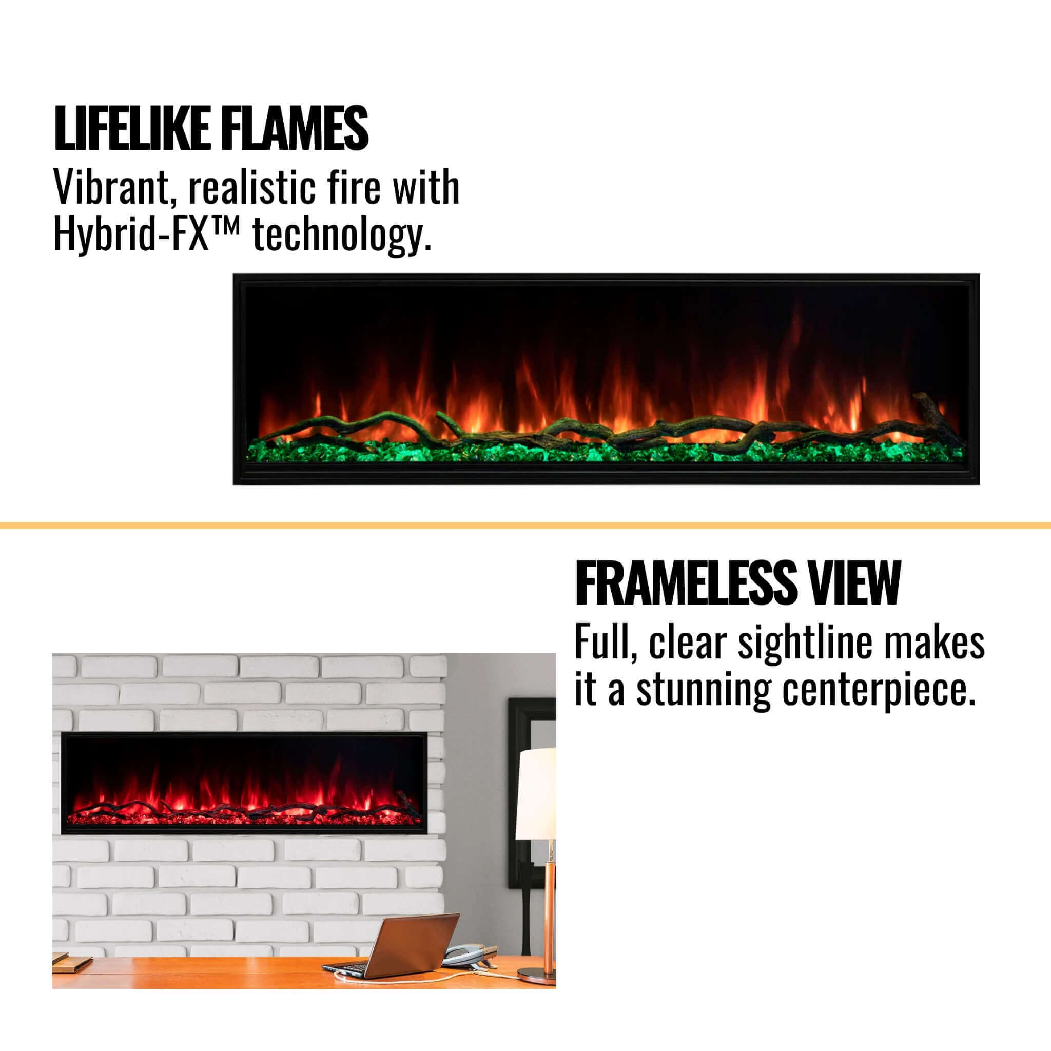Modern Flames Landscape Pro Slim 56" Built-In Linear Electric Fireplace [LPS-5614V2] (SAK54711)