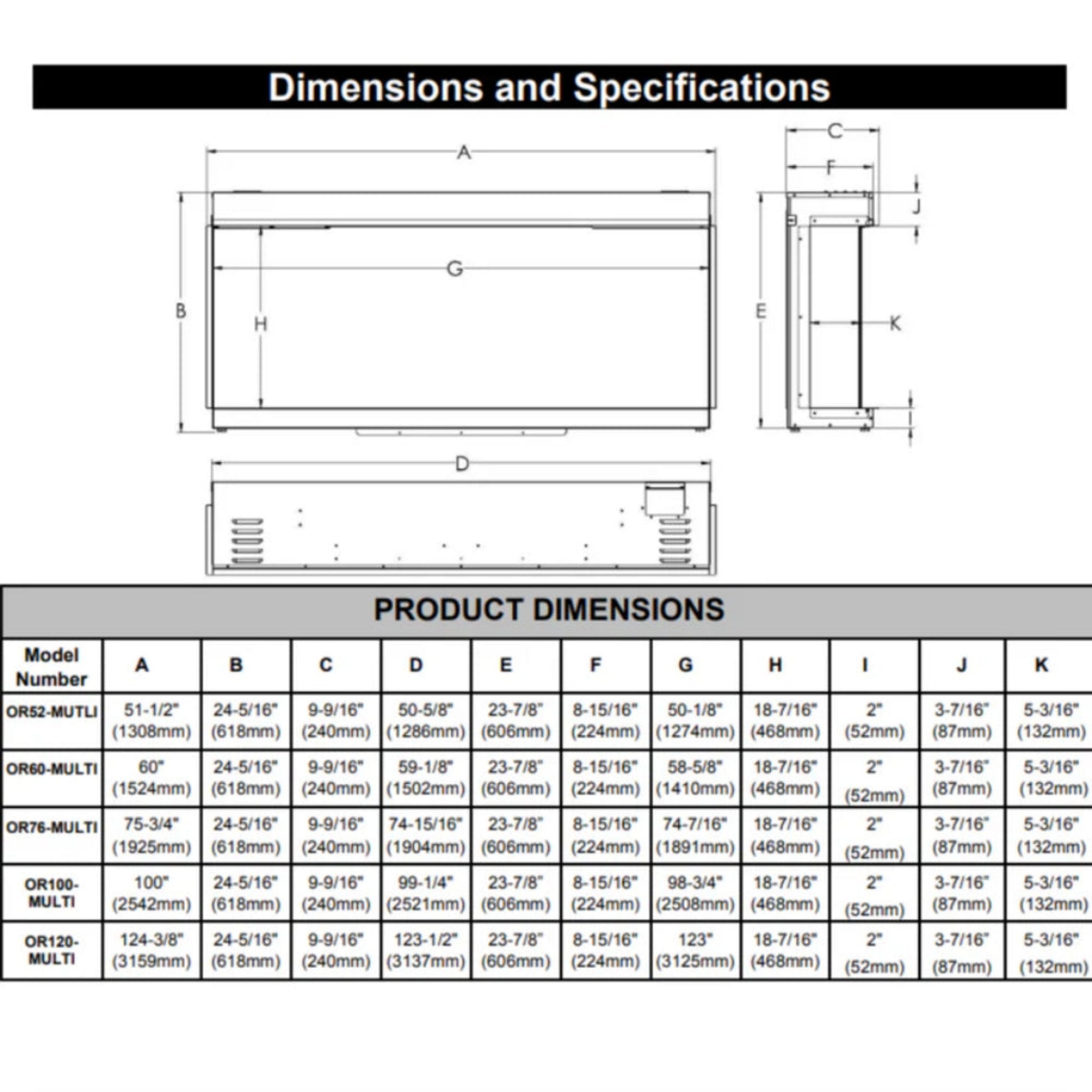 Modern Flames Orion Multi 76" Heliovision Built-In Electric Fireplace [OR76-MULTI] (SAK93726)