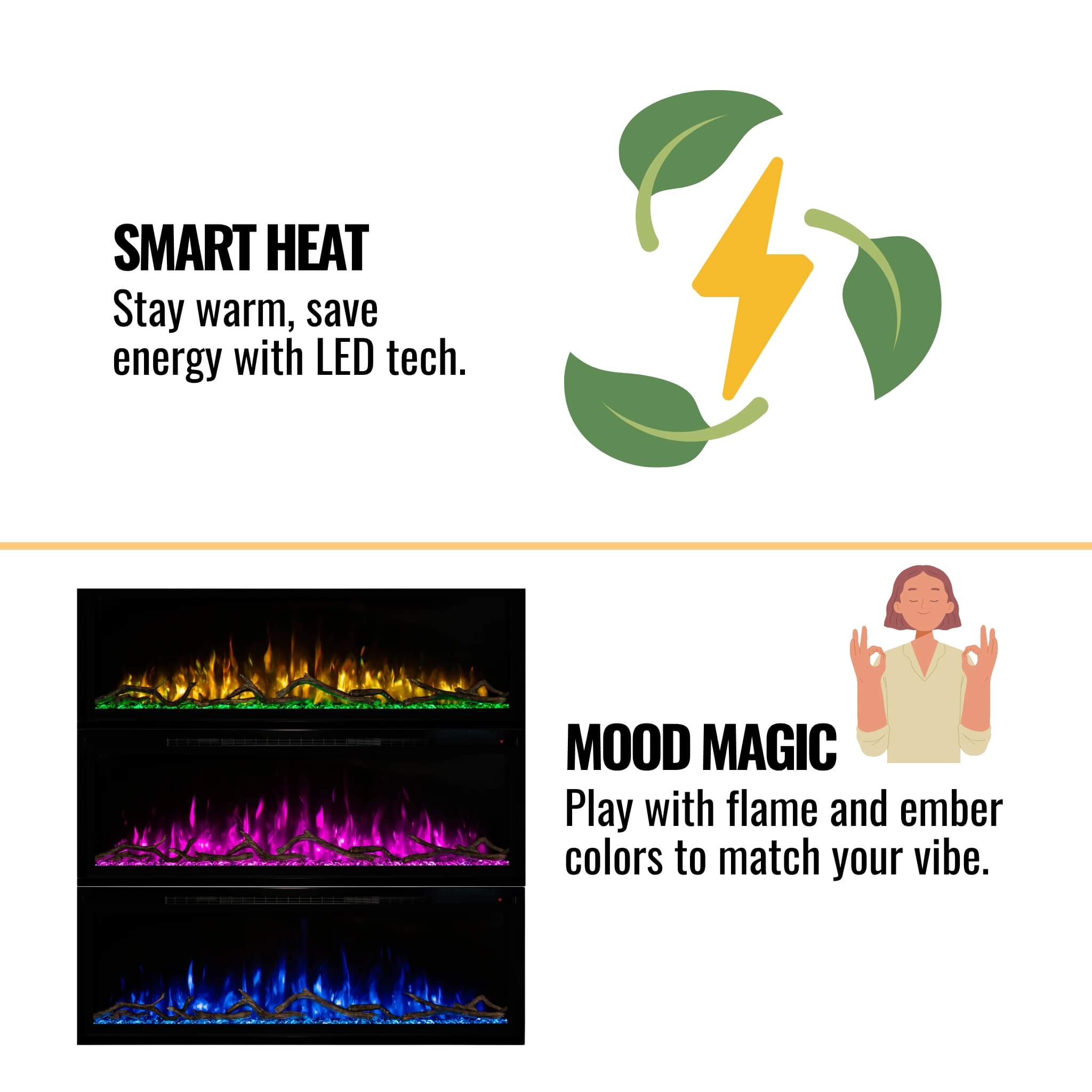 Modern Flames Spectrum Slimline 74" Built-In Linear Electric Fireplace [SPS-74B] (SAK73458)