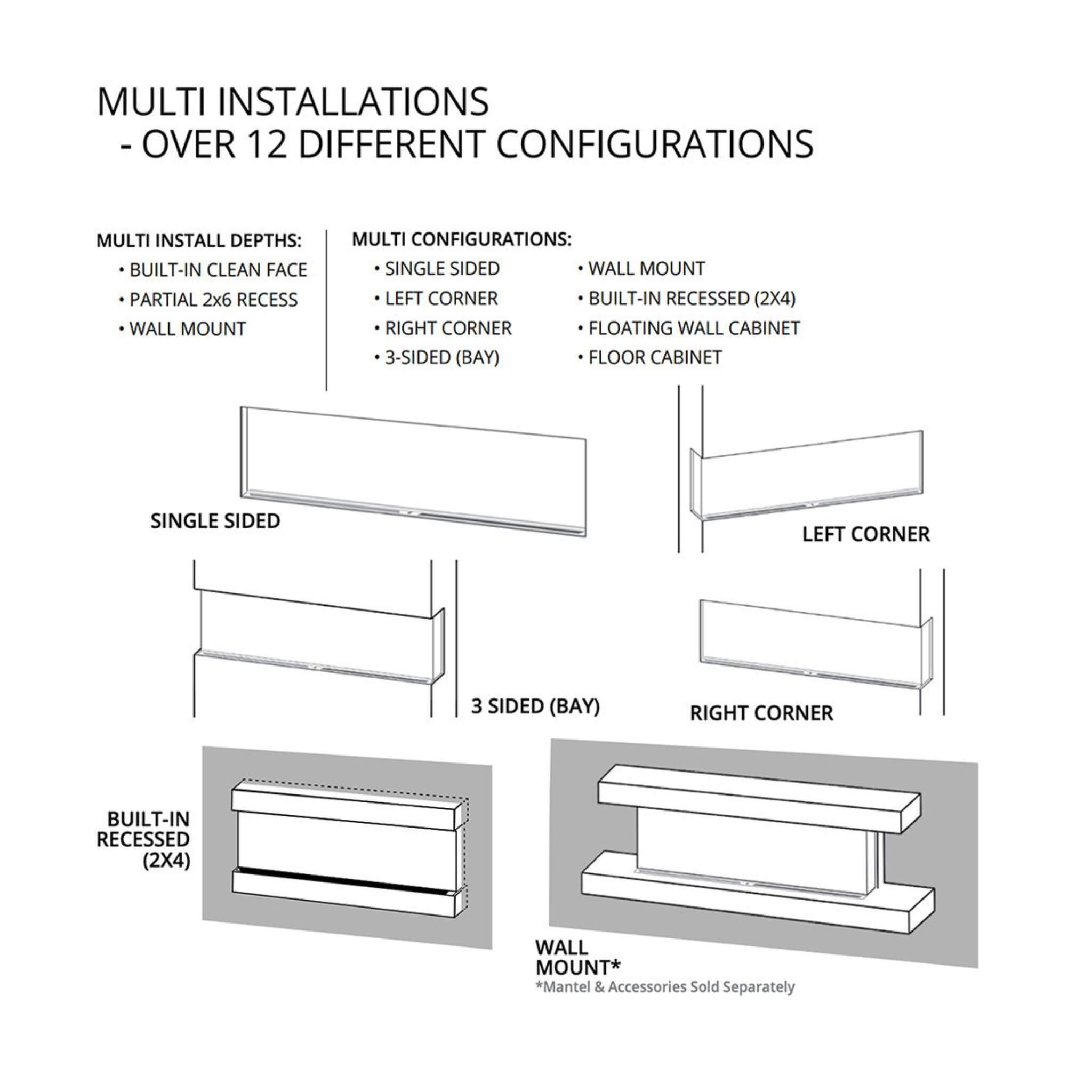 Modern Flames Landscape Pro Multi 120” Linear Multi-Sided Electric Fireplace [LPM-12016V2] (SAK32876)