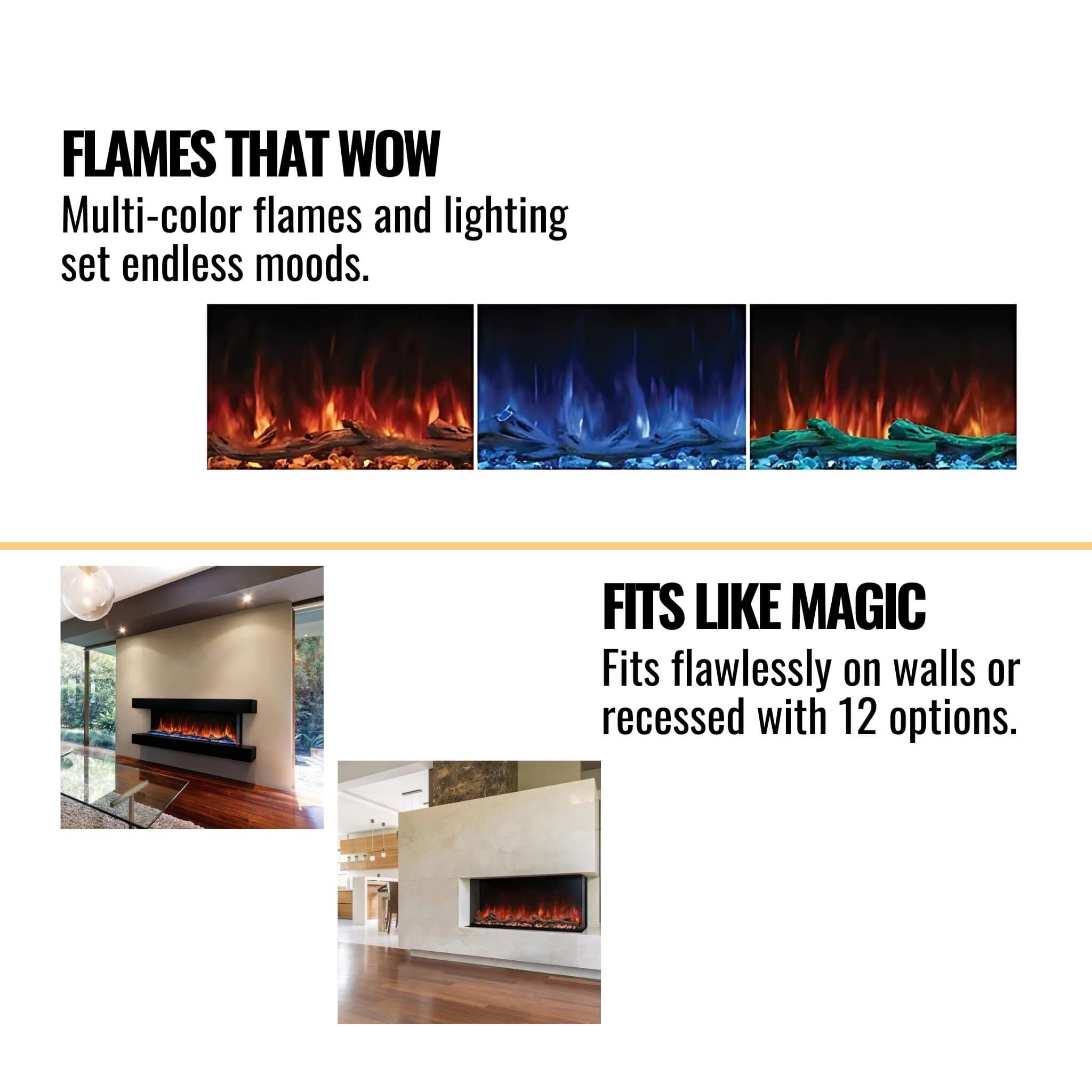 Modern Flames Landscape Pro Multi 120” Linear Multi-Sided Electric Fireplace [LPM-12016V2] (SAK32876)