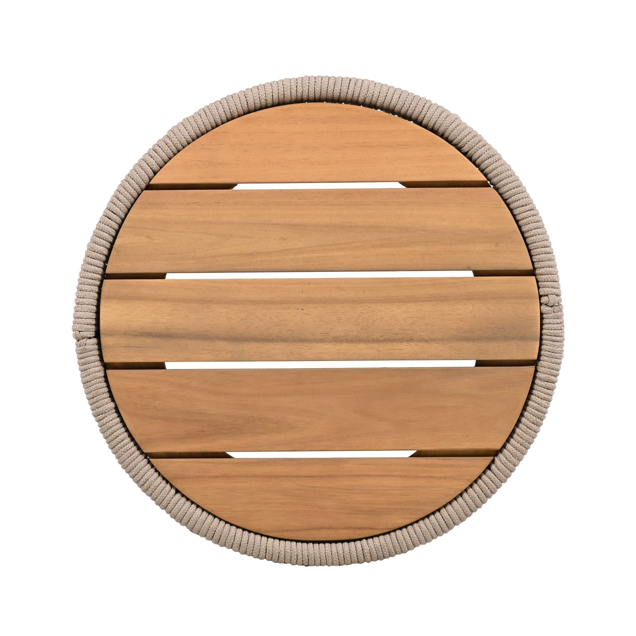 Modern Rustic Coffee Table & Side Table With Woven Rope Design (SAK56739)