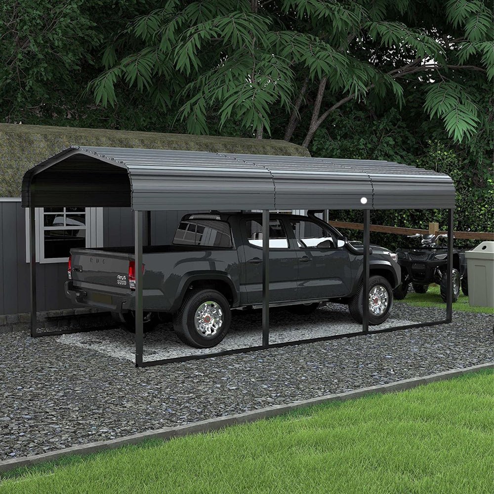 [10x15FT] Alora Large Heavy-Duty Outdoor Metal Carport For Cars, Trucks And Boats (SAK95738)