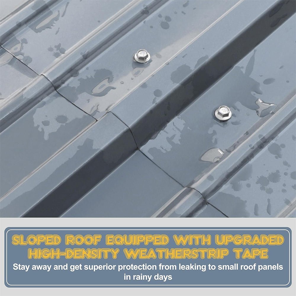 [12X20FT] Alora Premium Heavy-Duty Outdoor Canopy Garage Shelter With Galvanized Metal Roof (SAK91523)