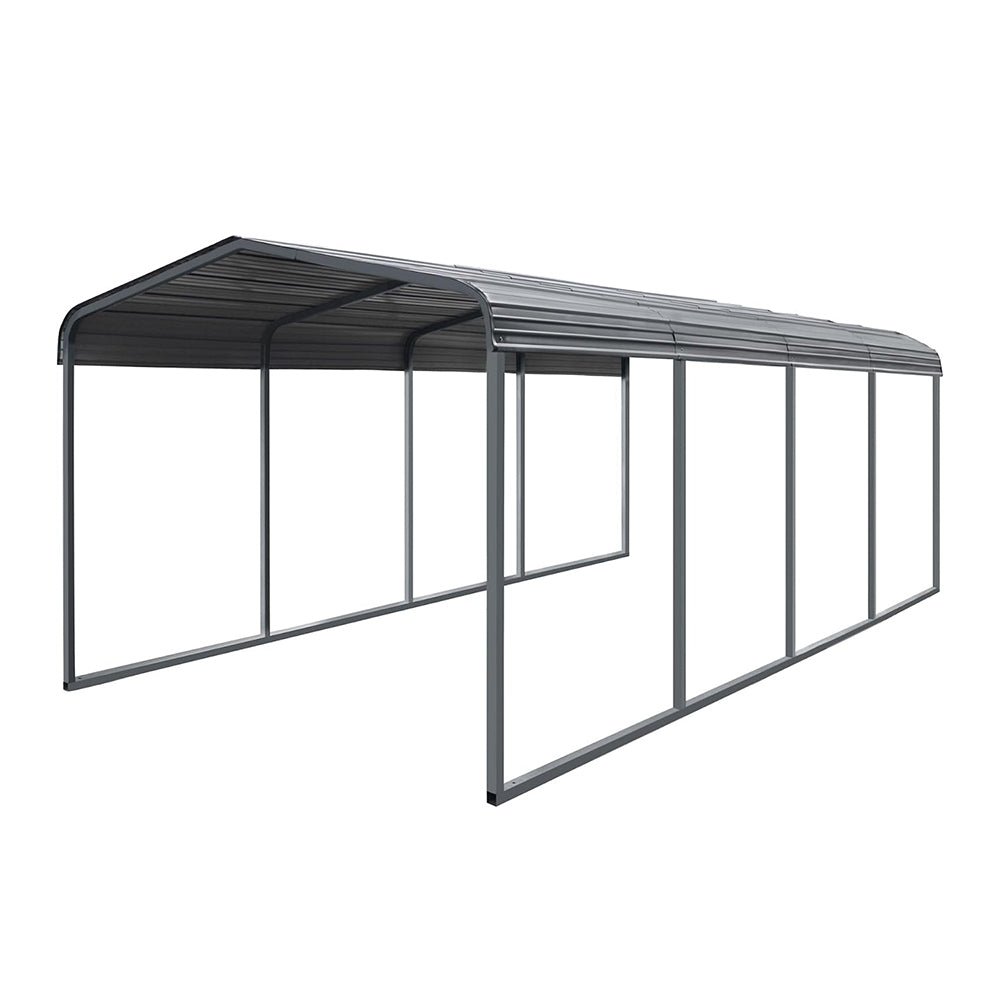[12X20FT] Alora Premium Heavy-Duty Outdoor Canopy Garage Shelter With Galvanized Metal Roof (SAK91523)