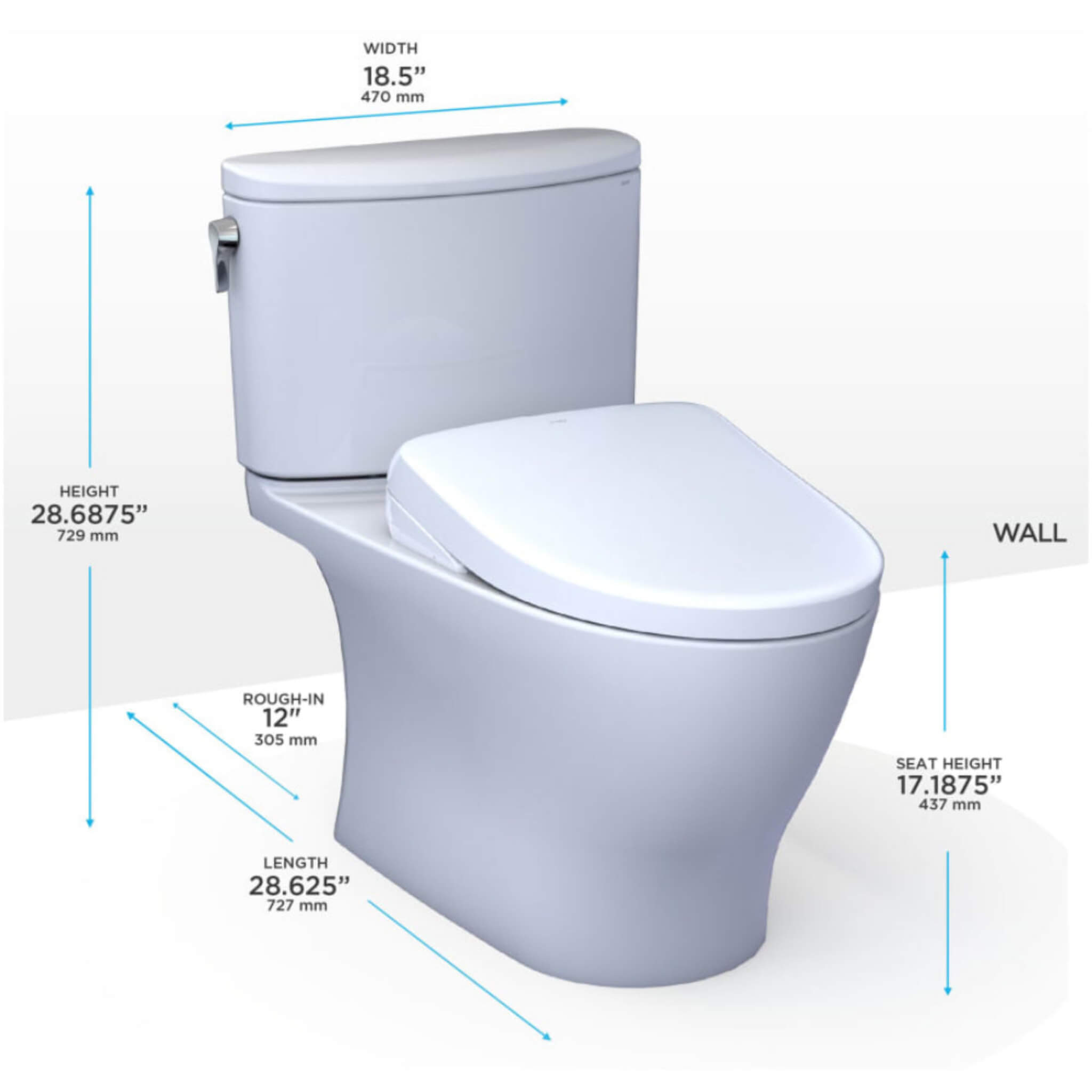 [MW4424736CEFG#01] TOTO Nexus 1.28 GPF Elongated Toilet With Washlet S7A Auto Open Bidet Seat (SAK86932)