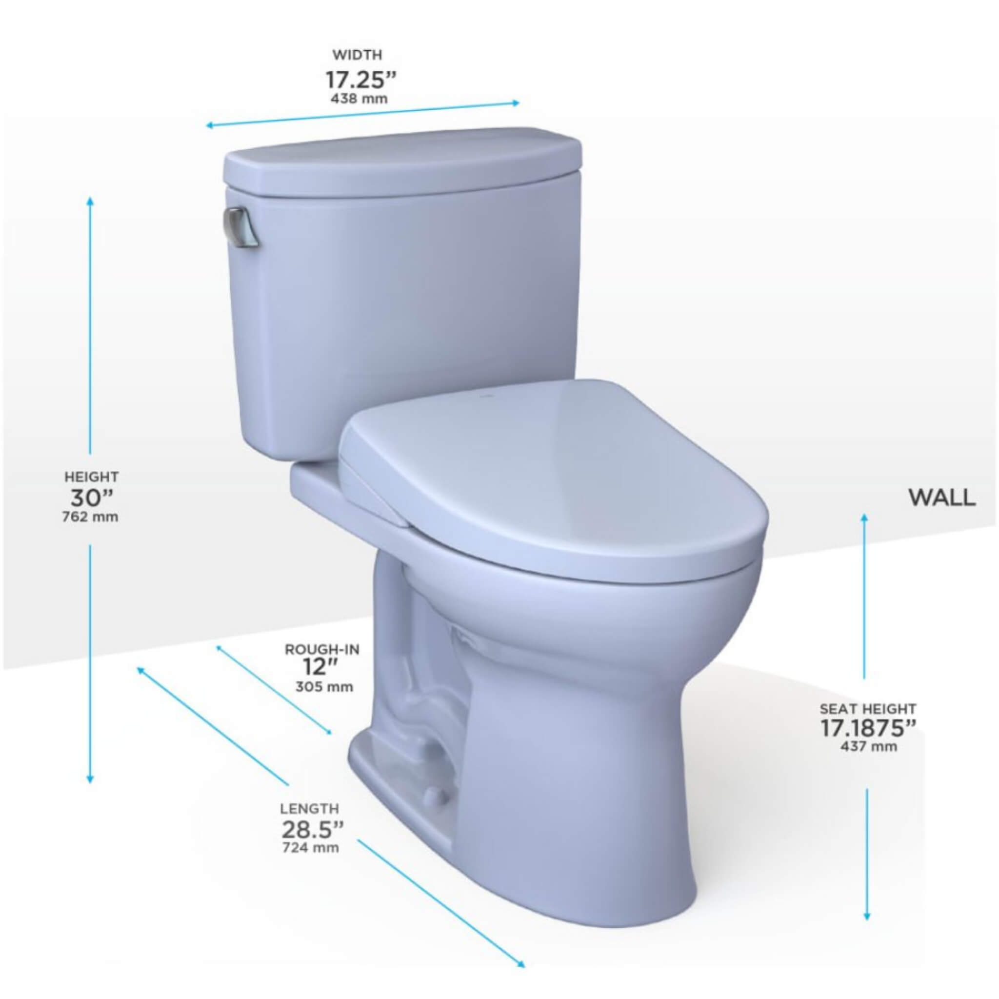 [MW4544726CEFG#01] TOTO Drake II 1.28 GPF Elongated Chair Height Toilet With Washlet S7 Bidet Seat (SAK29654)