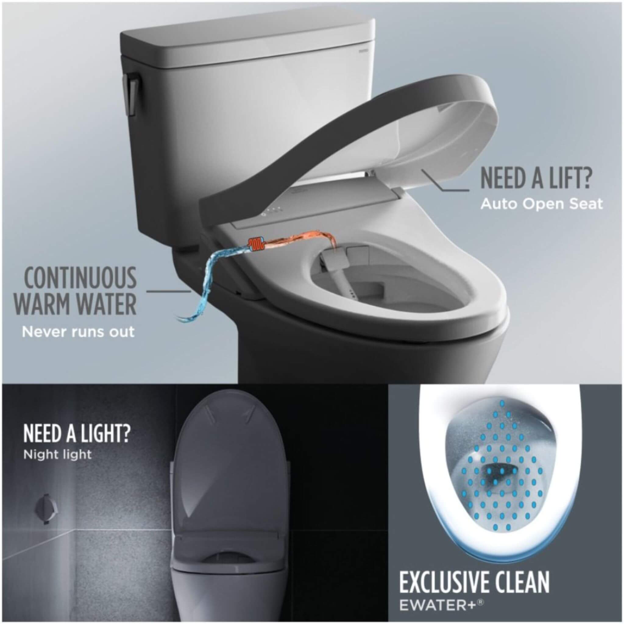 [MW4744736CEFG#01] TOTO Vespin II 1.28 GPF Chair Height Elongated Toilet With Washlet+ S7A Auto Open Bidet Seat (SAK78104)