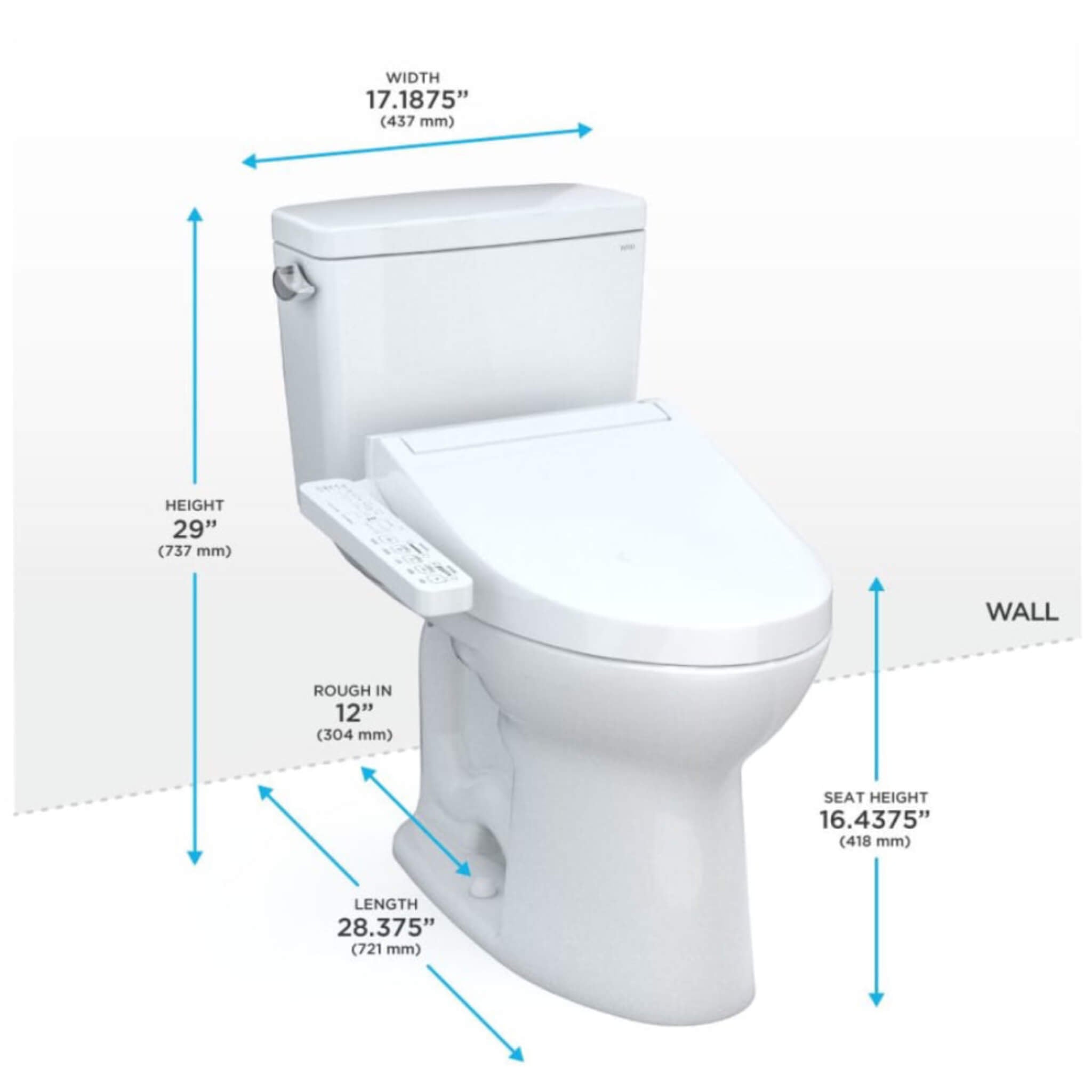 [MW7763074CEG#01] TOTO Drake 1.28 GPF Two Piece Elongated With Left Hand Lever And Washlet C2 Bidet Seat (SAK87823)