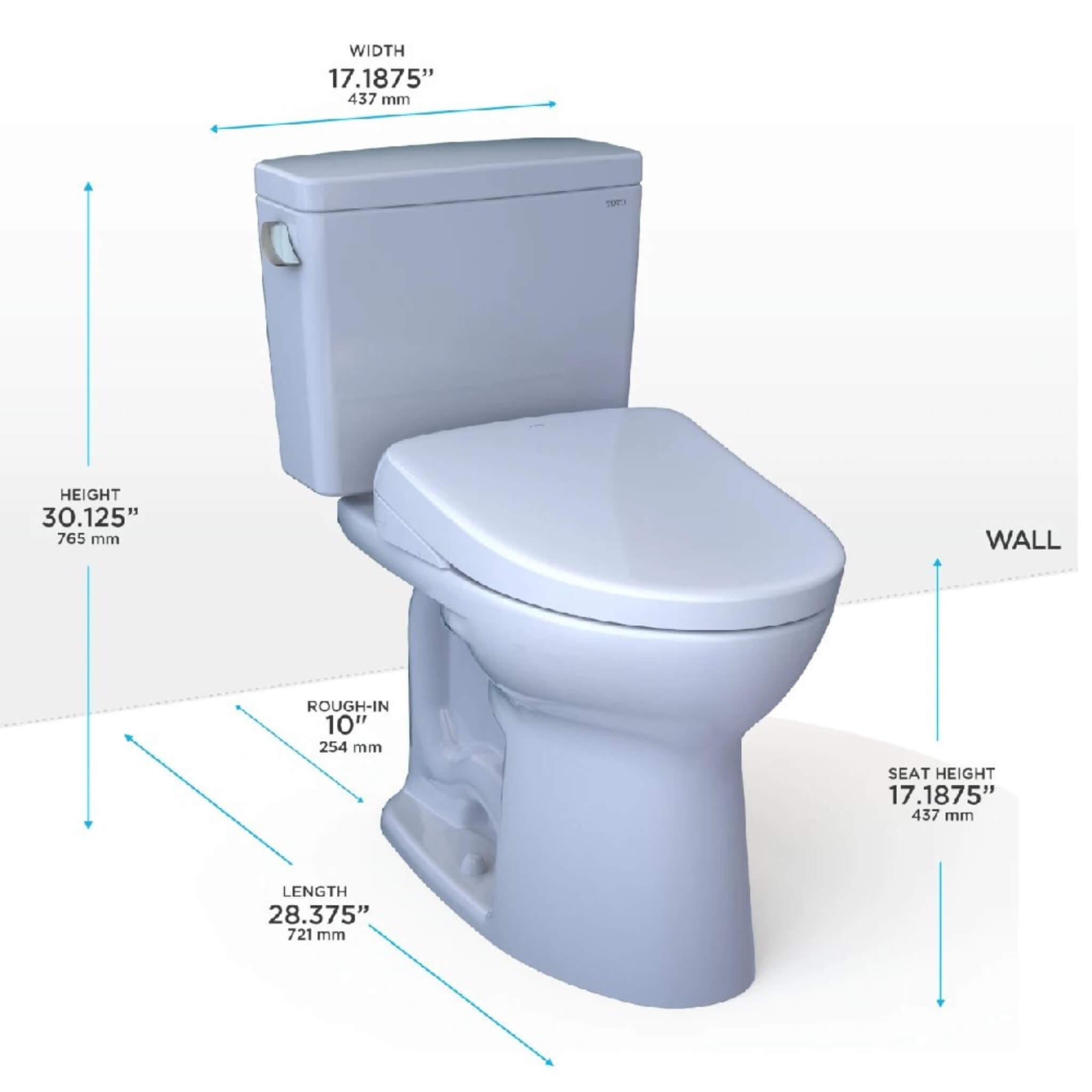 [MW7764726CSFGA.10#01] TOTO Drake 1.6 GPF Universal Height 10" Rough In Toilet With Washlet S7 Bidet Seat (SAK68432)