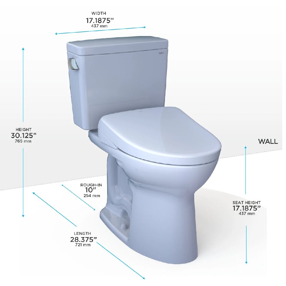 [MW7764736CSFGA.10#01] TOTO Drake 1.6 GPF Universal Height Toilet With Washlet S7A Auto Open Bidet Seat (SAK52849)