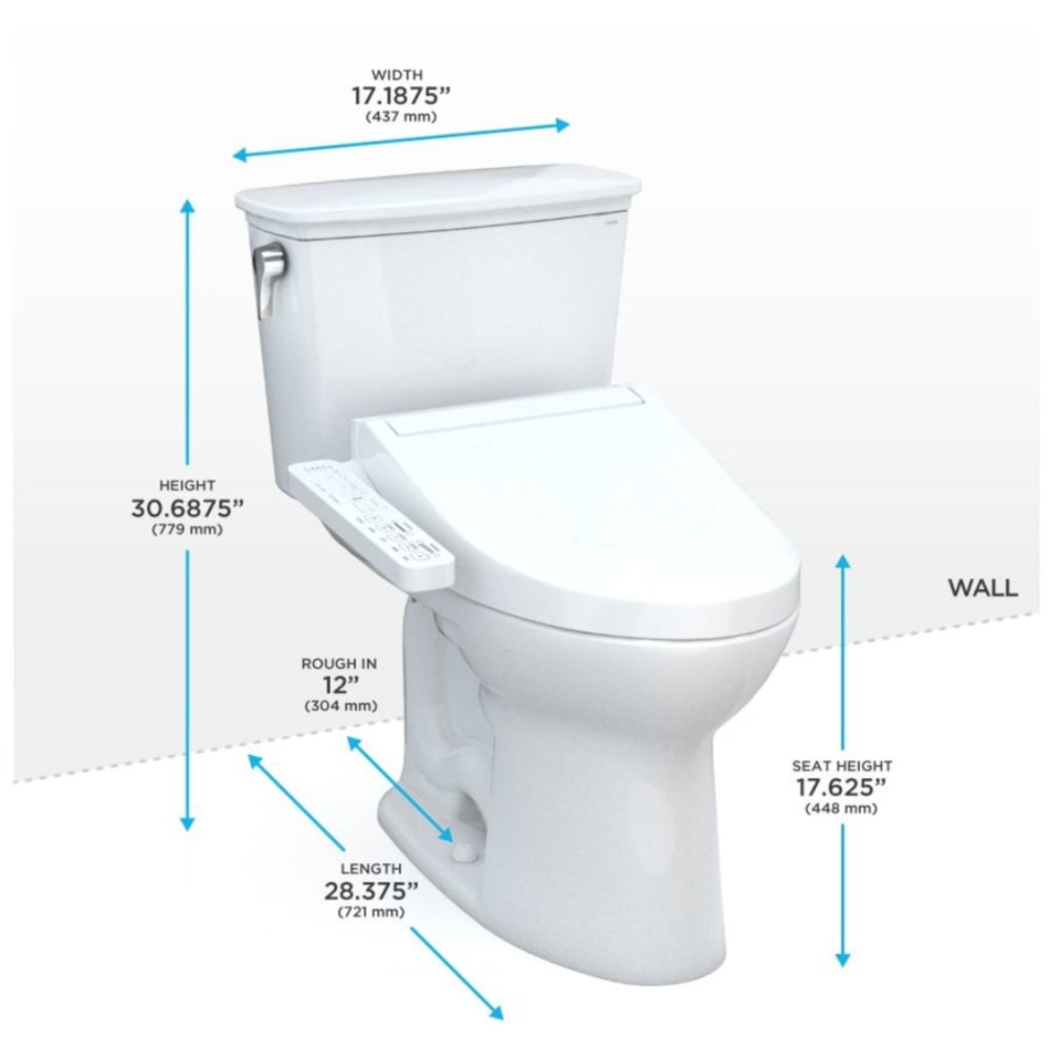[MW7863074CEFG#01] TOTO Drake Transitional Washlet C2 And 1.28 GPF Elongated Chair Height Toilet With Left Hand Lever (SAK98346)