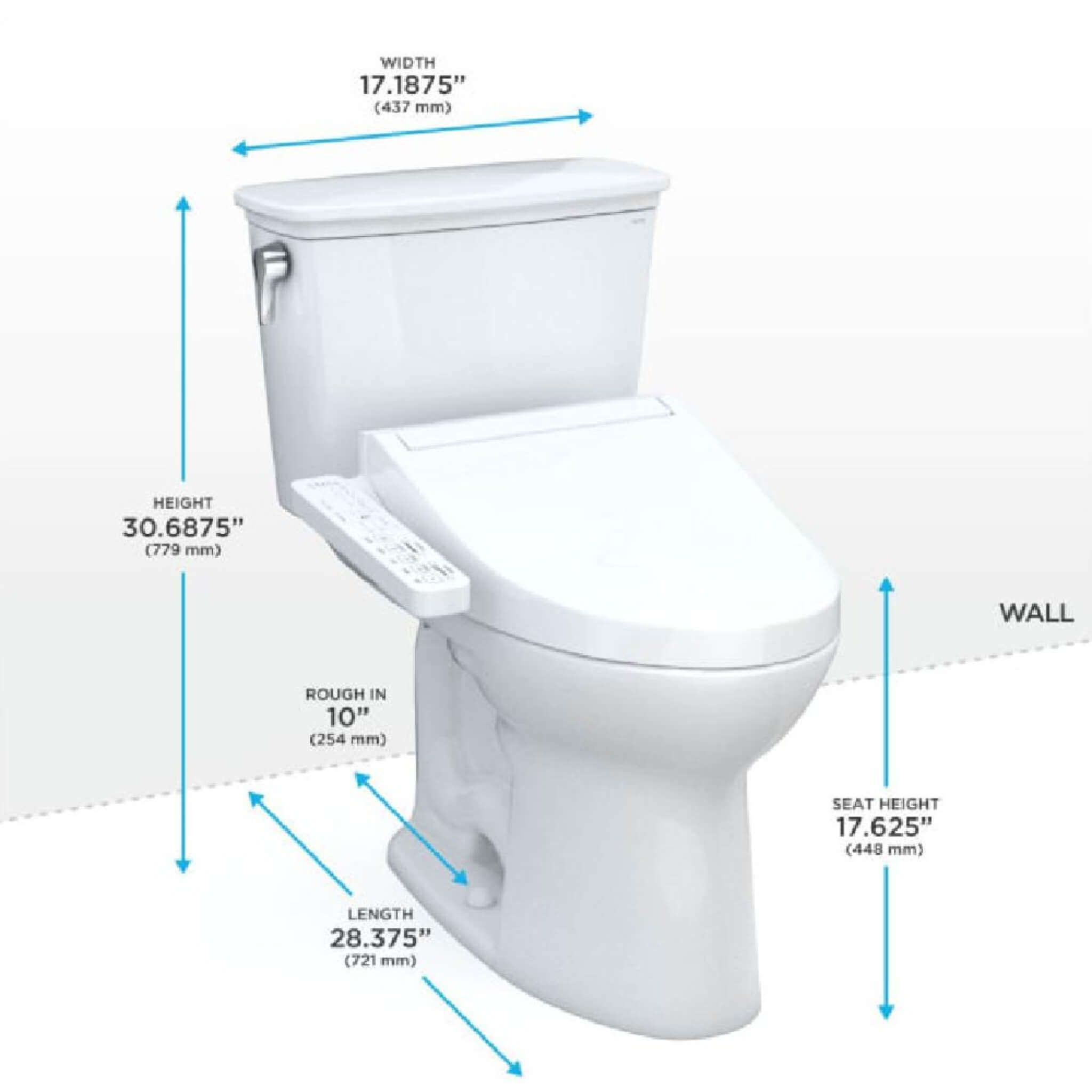 [MW7863074CEFG.10#01] TOTO Drake Washlet C2 With 1.28 GPF Universal Height Bidet Toilet (SAK70451)