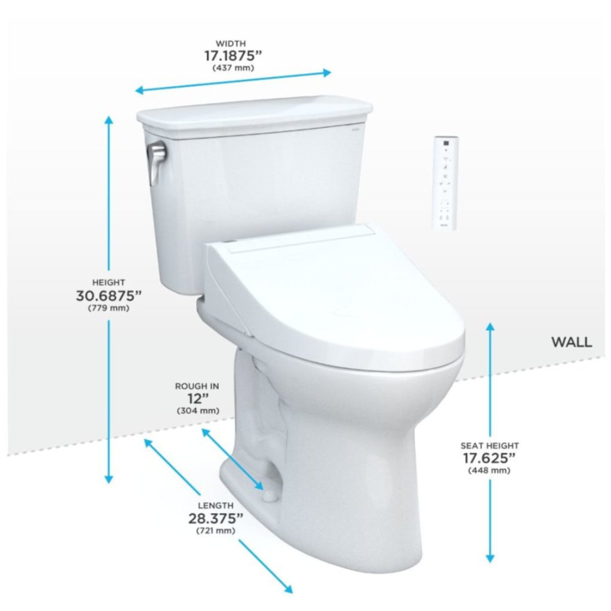 [MW7863084CEG#01] TOTO Drake C5 Bidet Seat With 1.28 GPF Elongated Toilet Left Hand Lever (SAK93542)