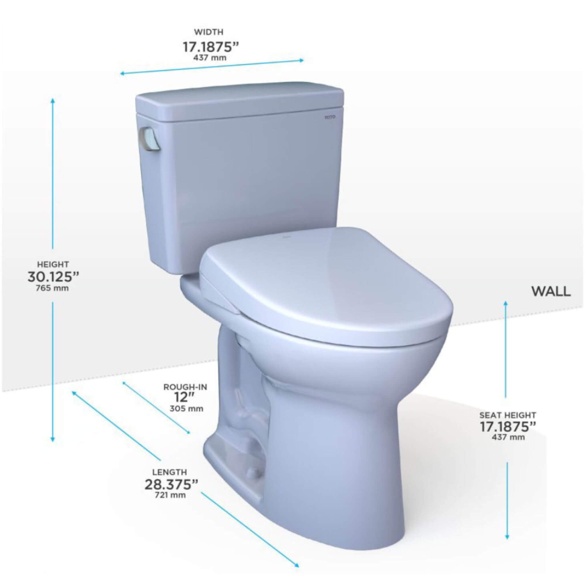 [MW7864736CEG#01] TOTO Drake 1.28 GPF Tornado Flush Toilet With Washlet S7A Bidet Seat (SAK56130)