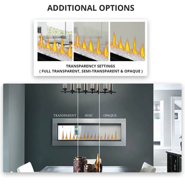 Napoleon Clearion Elite 60 Fully Recessed See Thru Wall Mounted Electric Fireplace, 60" [NEFBD60HE] (SAK31716)