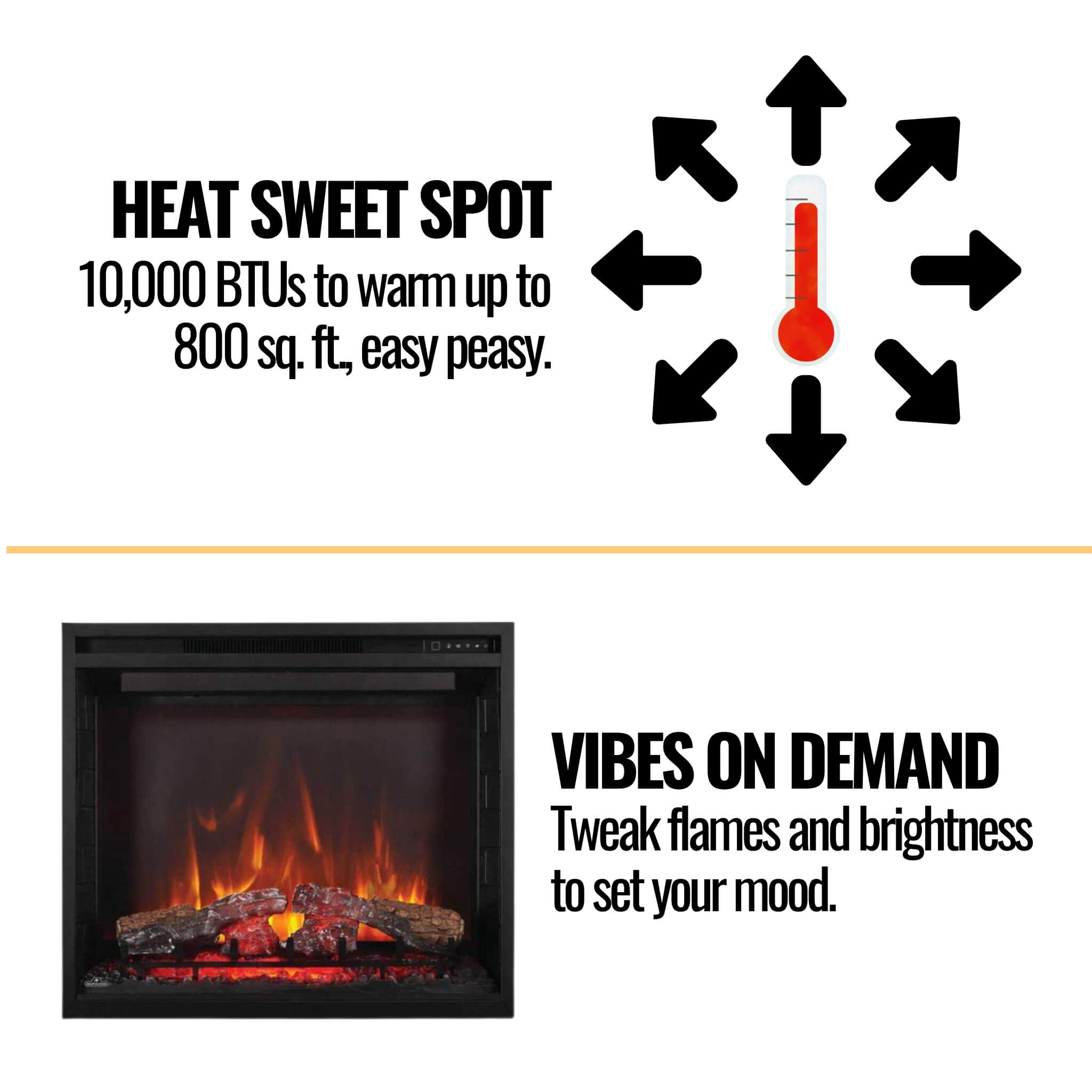 Napoleon Element Self-Trimming Built-In Electric Fireplace [NEFB36/42H-BS-1] (SAK58173)