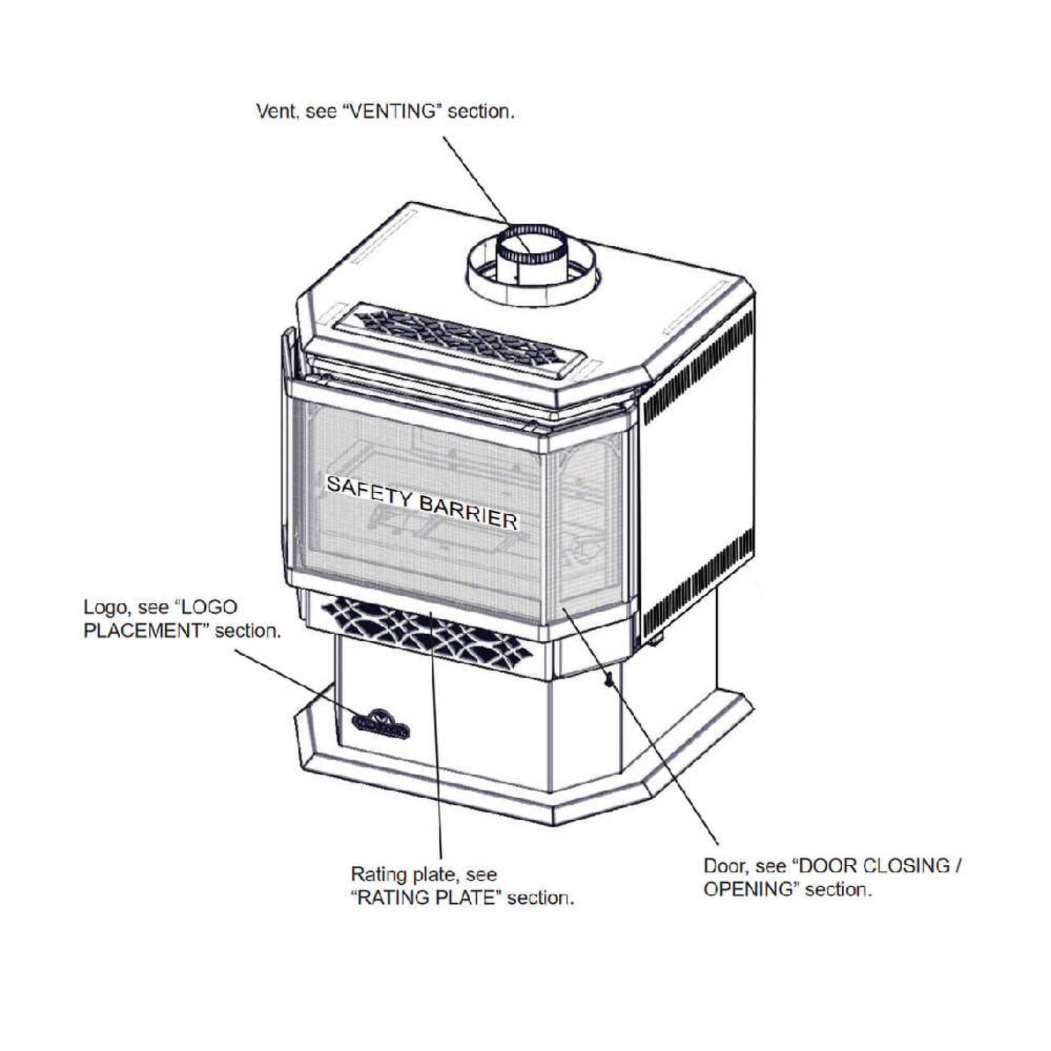 Napoleon Haliburton 50 Direct Vent Millivolt Ignition Compact Natural Gas Stove, 22-Inch [GDS28-1NSB] (SAK81523)