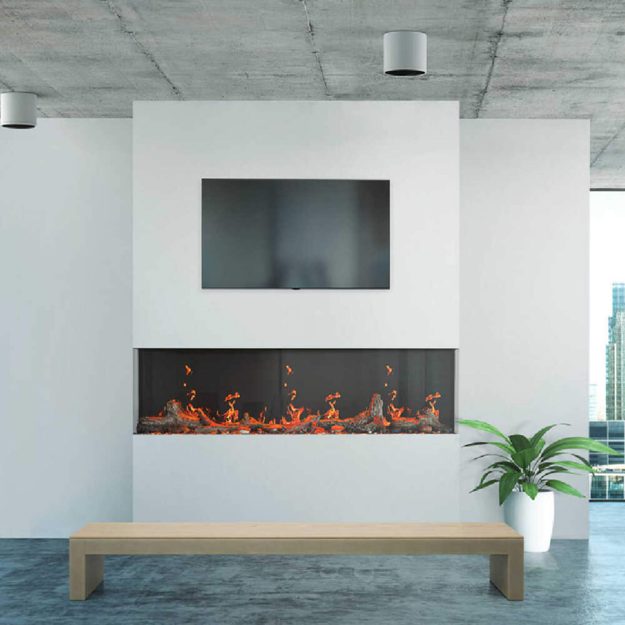 Napoleon Luminex 65" LCD Built-In Electric Fireplace With Remote Control [NEFL65LCD-3SV] (SAK83665)