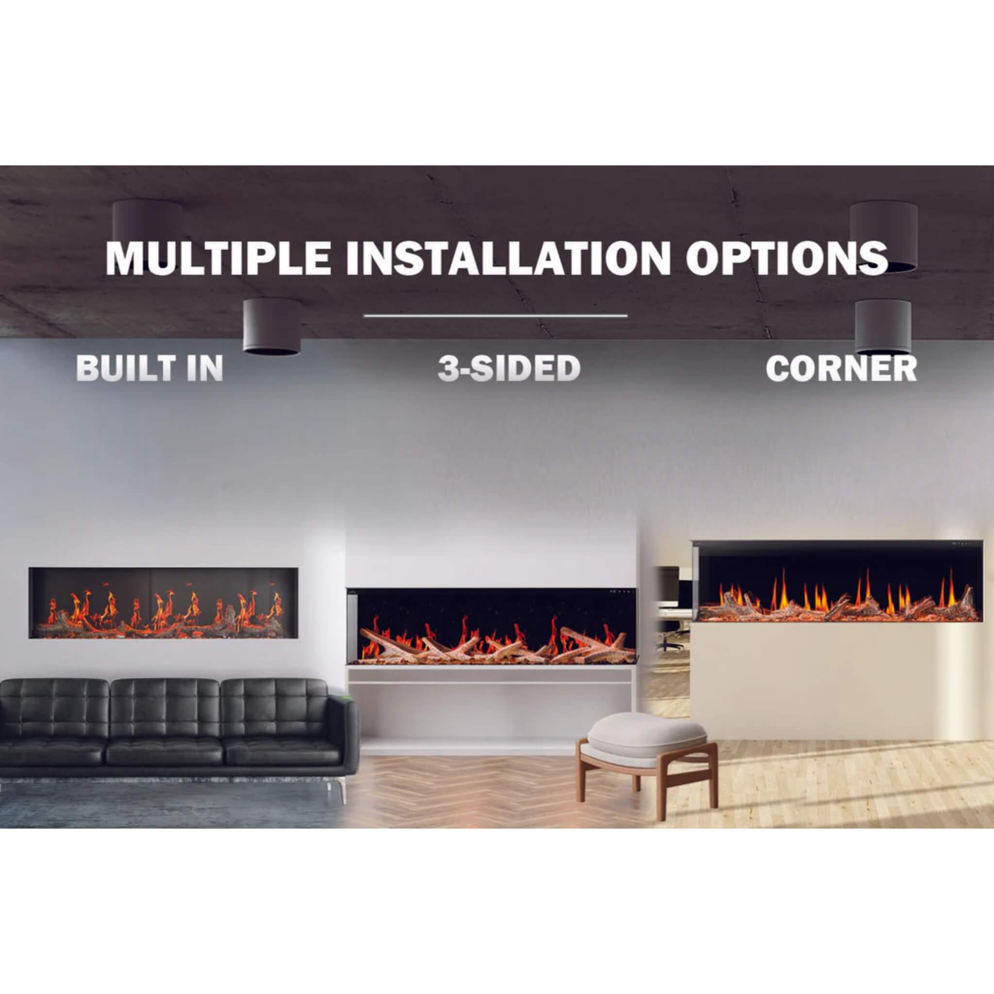 Napoleon Luminex 65" LCD Built-In Electric Fireplace With Remote Control [NEFL65LCD-3SV] (SAK83665)