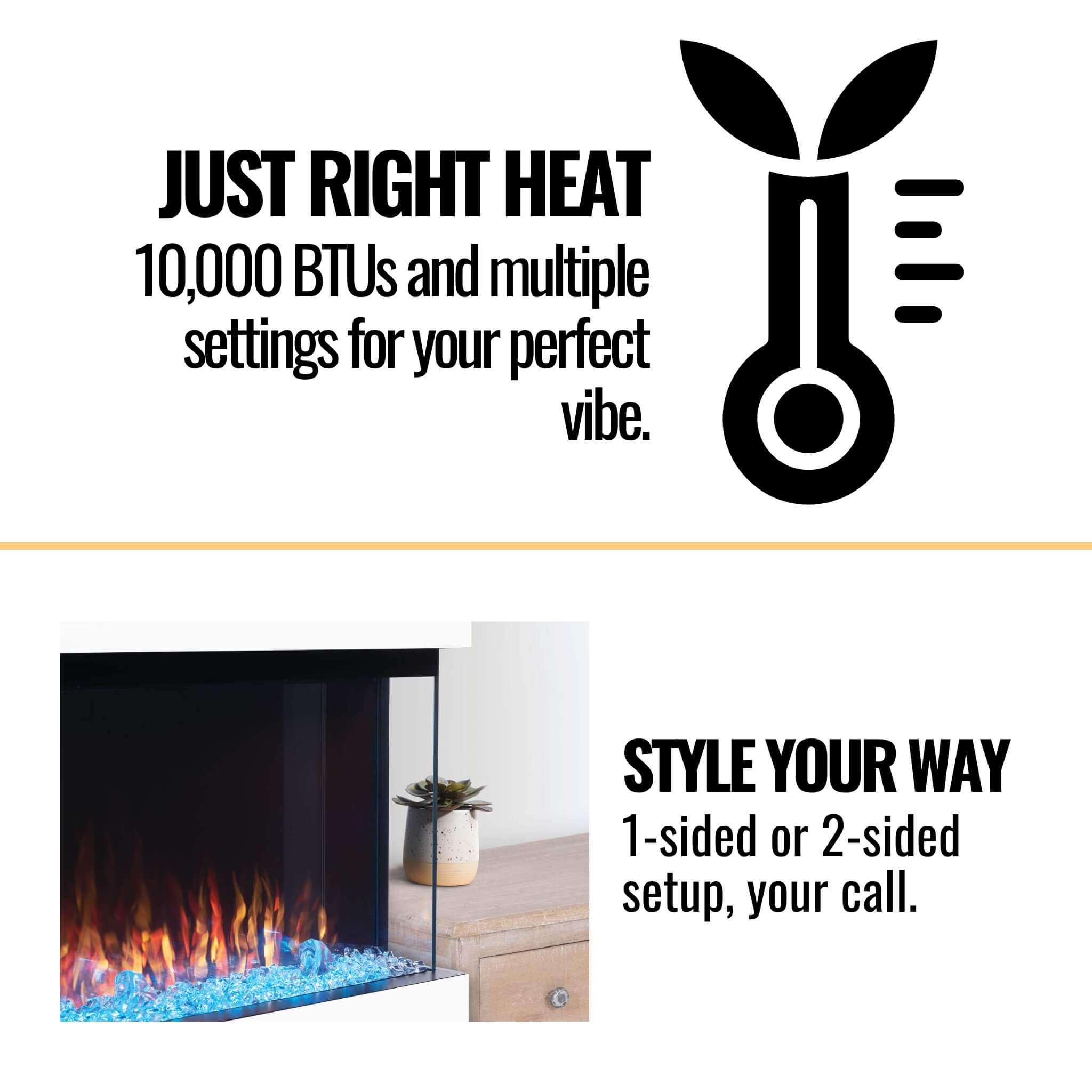 Napoleon Trivista 3 Sided Built-In Electric Linear Fireplace [NEFB50H/60H-3SV] (SAK32567)