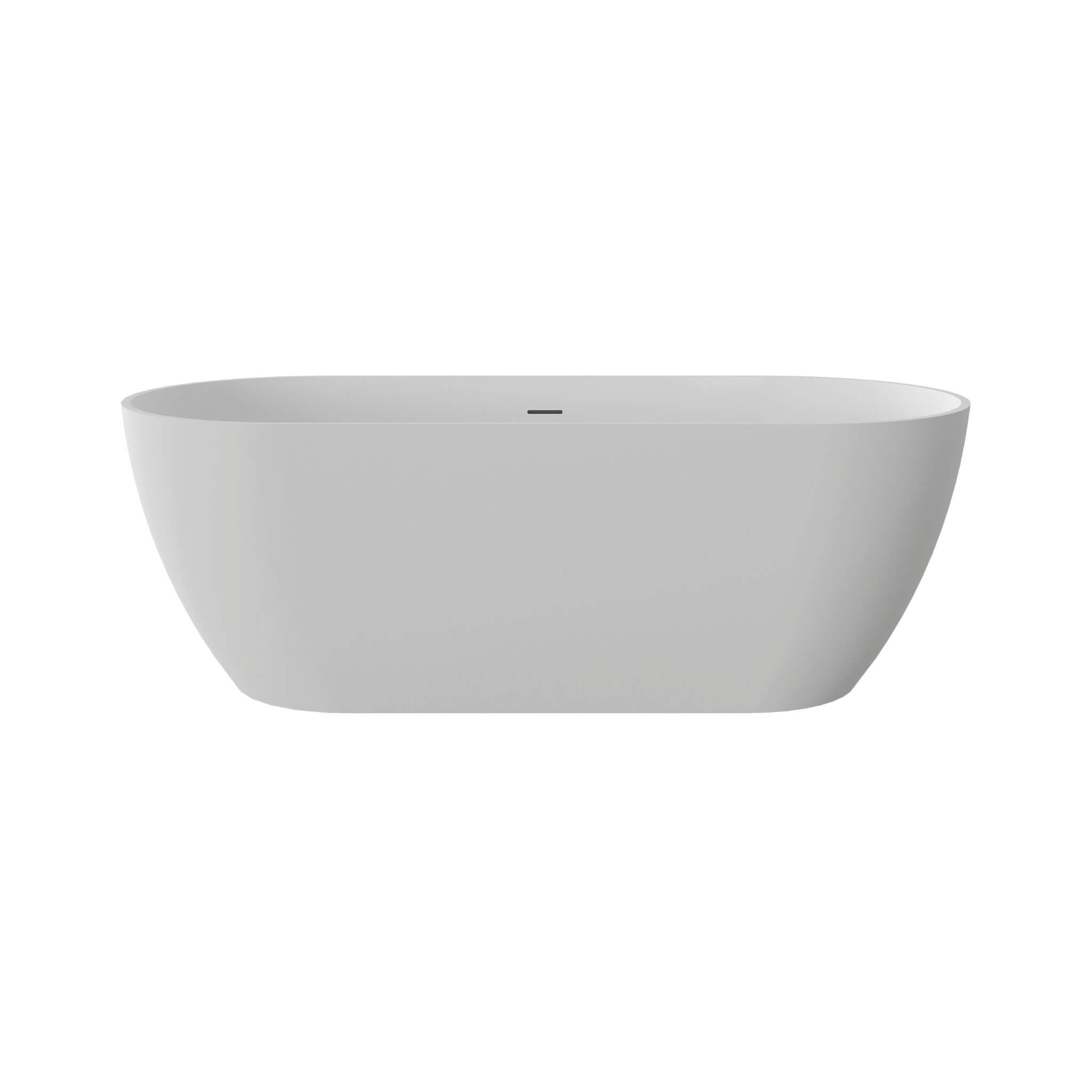 Nuvia 59-Inch Luxury Solid Surface Matte White Freestanding Soaking Tub (SAK95320)