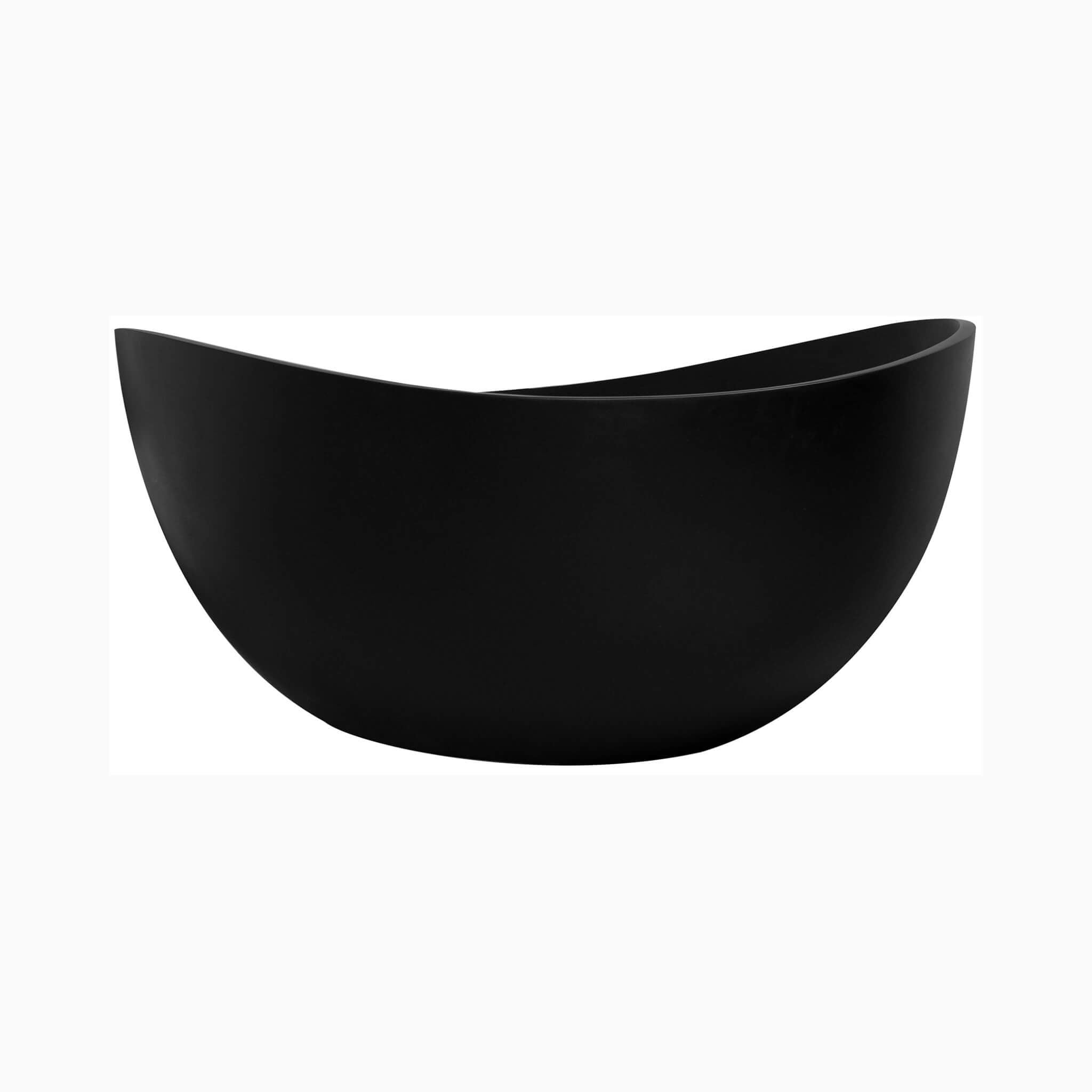 Nuvia 63-Inch Modern Freestanding Single-Piece Matte Black Finish Stone Resin Bathtub (SAK69041)