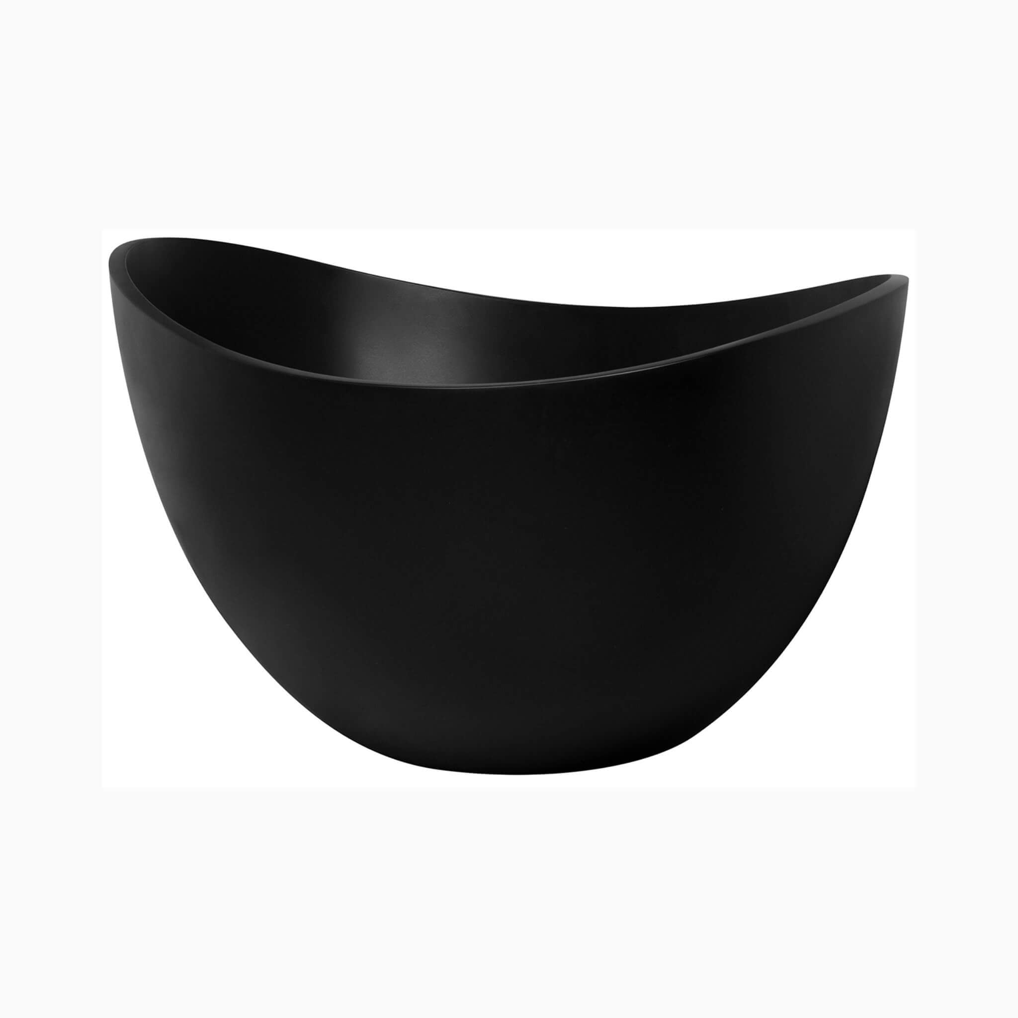 Nuvia 63-Inch Modern Freestanding Single-Piece Matte Black Finish Stone Resin Bathtub (SAK69041)