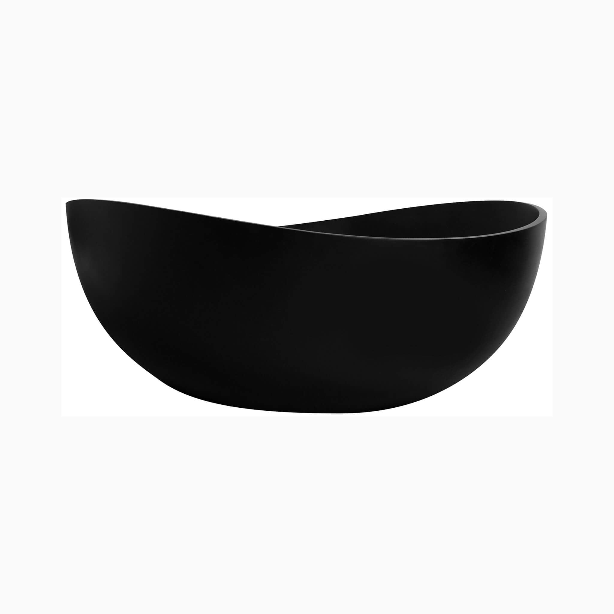Nuvia 63-Inch Modern Freestanding Single-Piece Matte Black Finish Stone Resin Bathtub (SAK69041)