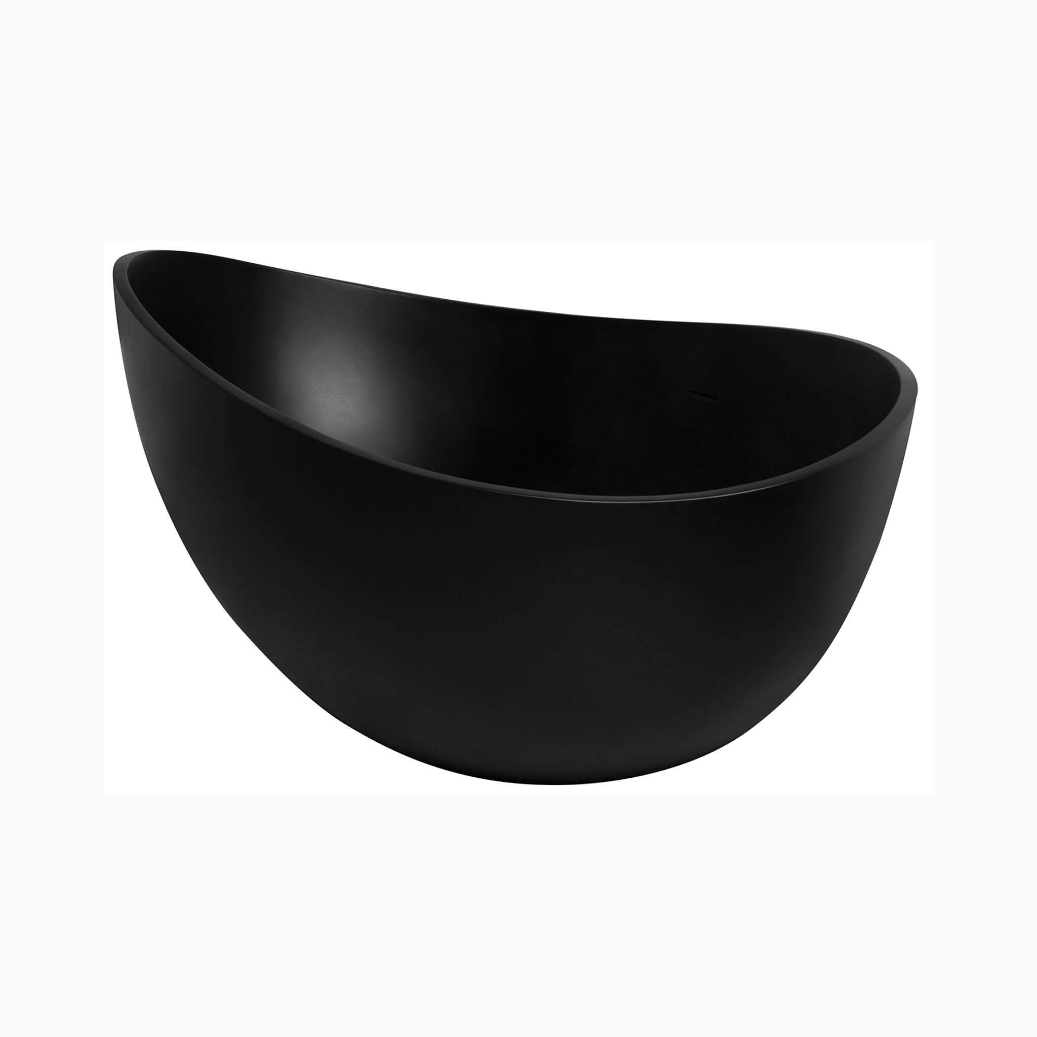 Nuvia 63-Inch Modern Freestanding Single-Piece Matte Black Finish Stone Resin Bathtub (SAK69041)