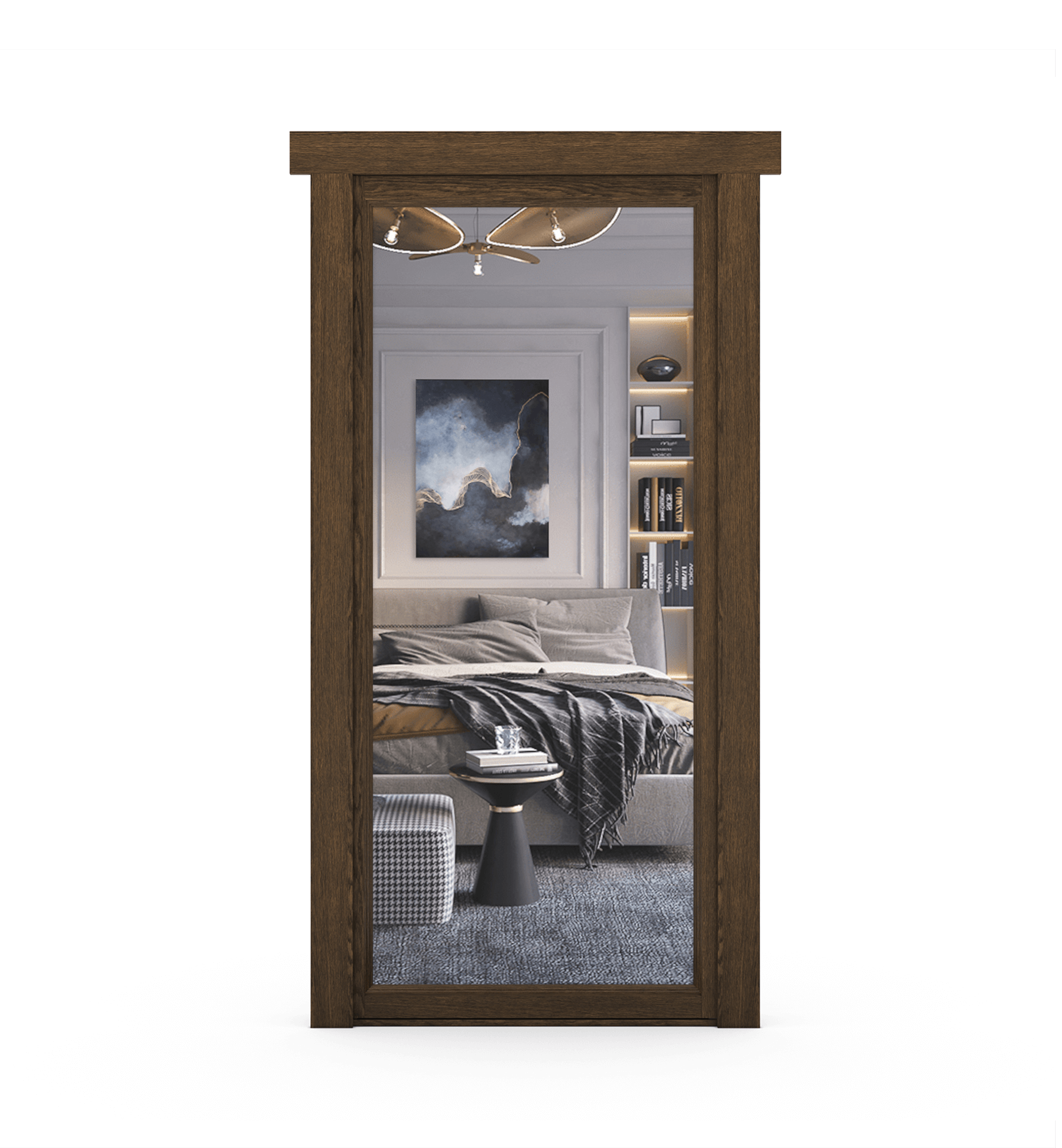 Hidden Oak Mirror Door