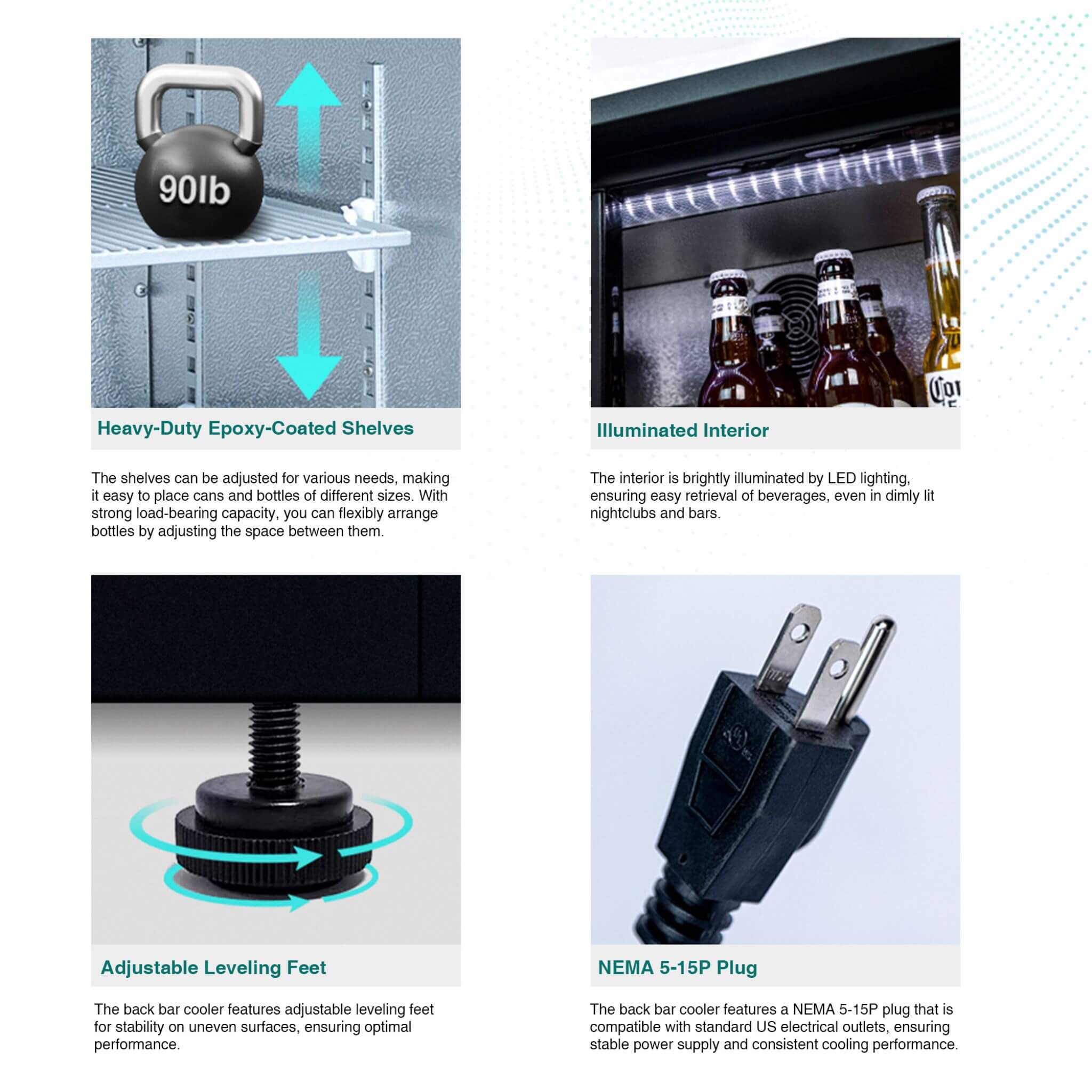 Orikool 53-Inch Energy Efficient Commercial Back Bar Drink Cooler With LED Lighting And 3 Glass Doors (SAK12097)