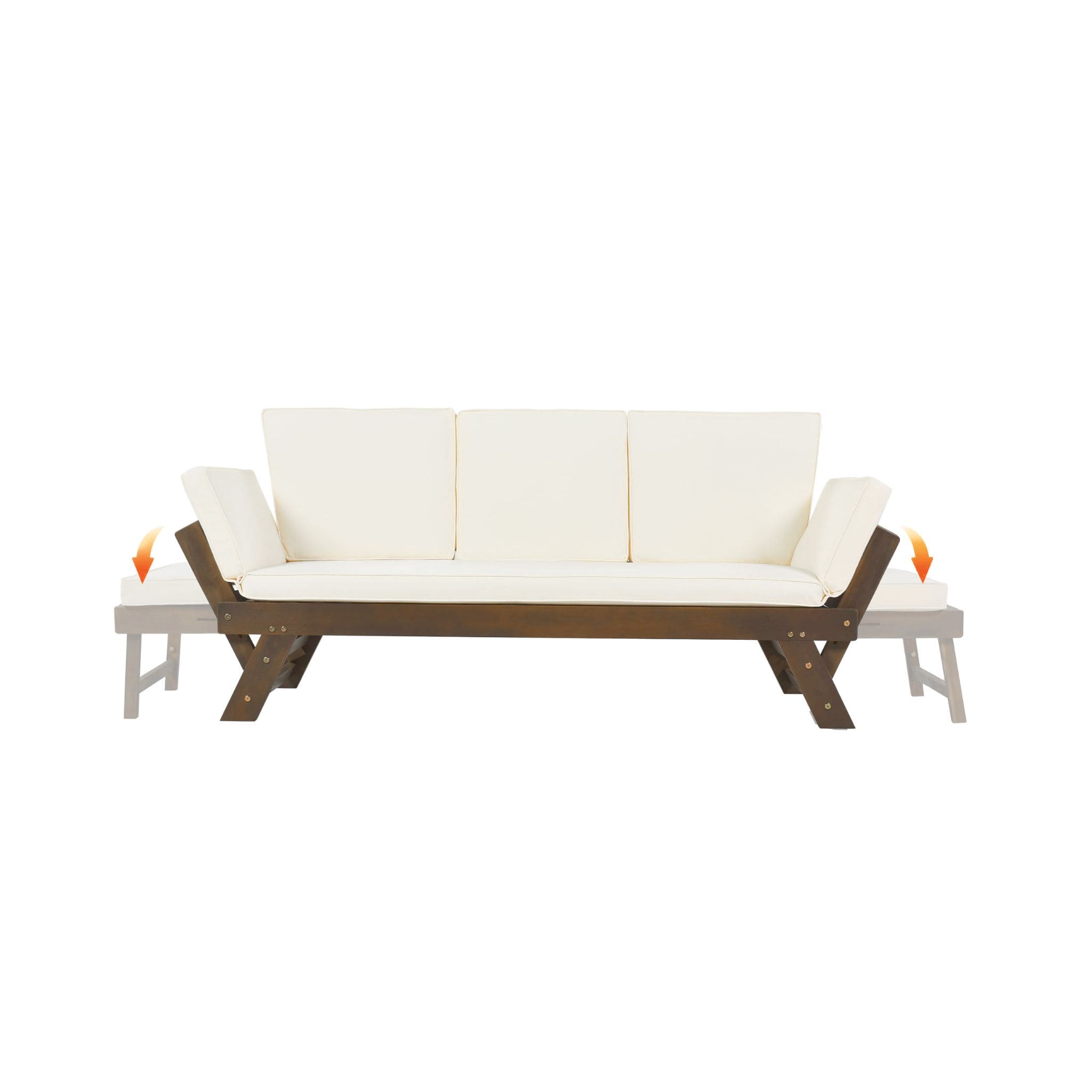 Alora Outdoor Adjustable Wooden Patio Daybed Sofa With Cushions (SAK41345)