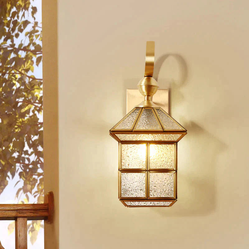 Estelle's Full Copper Outdoor Waterproof Wall Lamp - Elegant Stair and Balcony Lighting